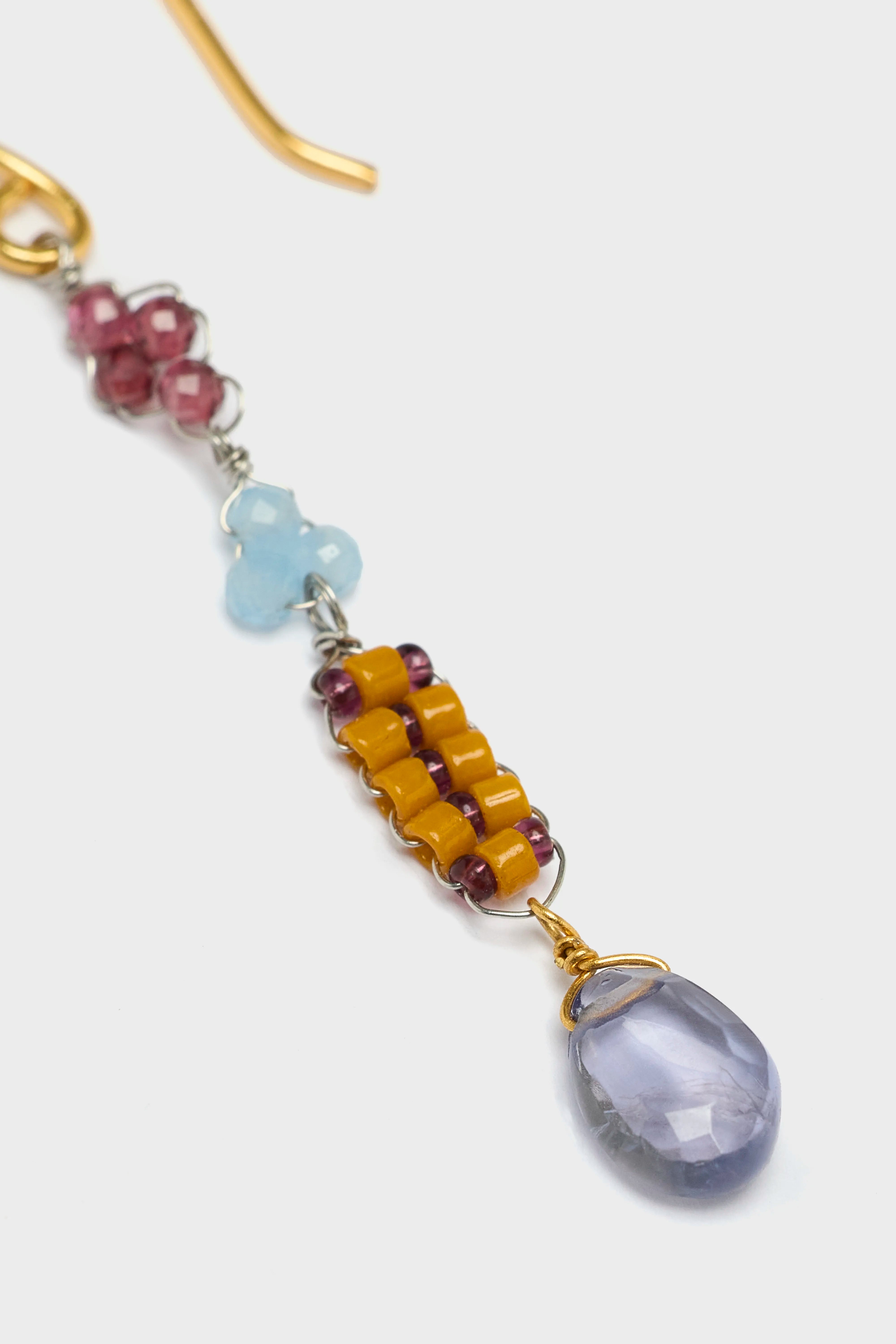 Boucles D'oreilles Asymétriques Iolite Drop Pour Femme | Bellerose