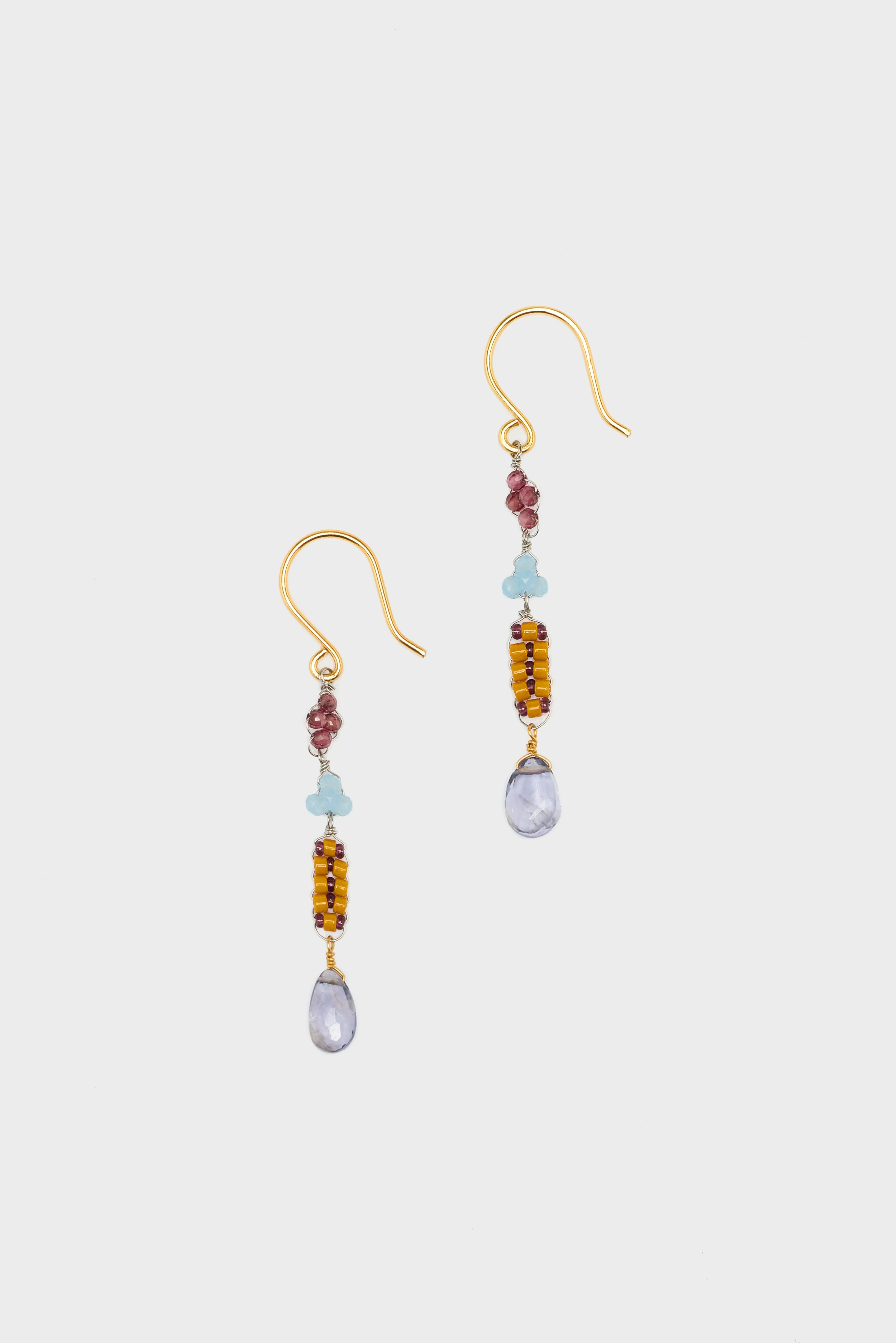 Boucles D'oreilles Asymétriques Iolite Drop Pour Femme | Bellerose