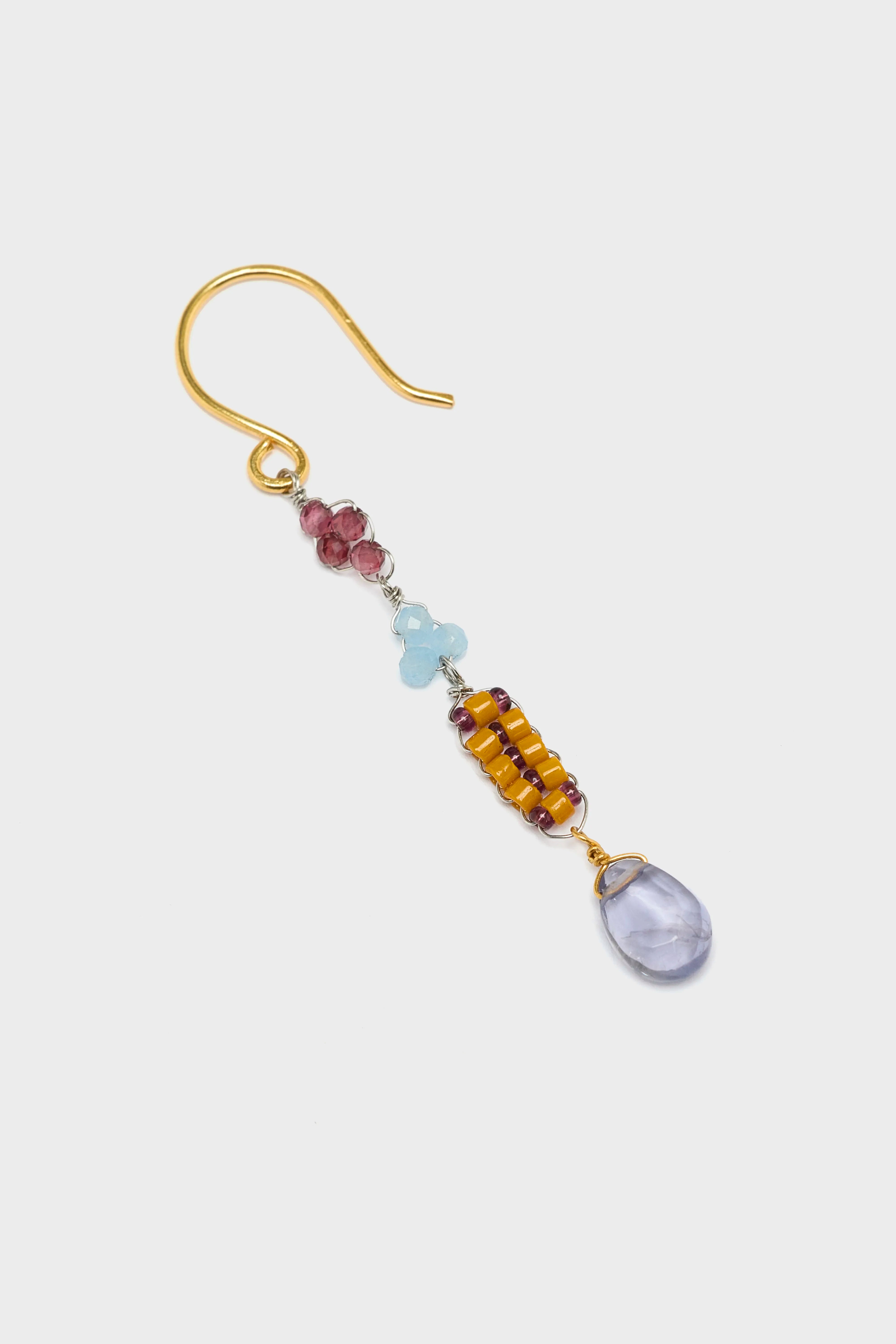 Boucles D'oreilles Asymétriques Iolite Drop Pour Femme | Bellerose