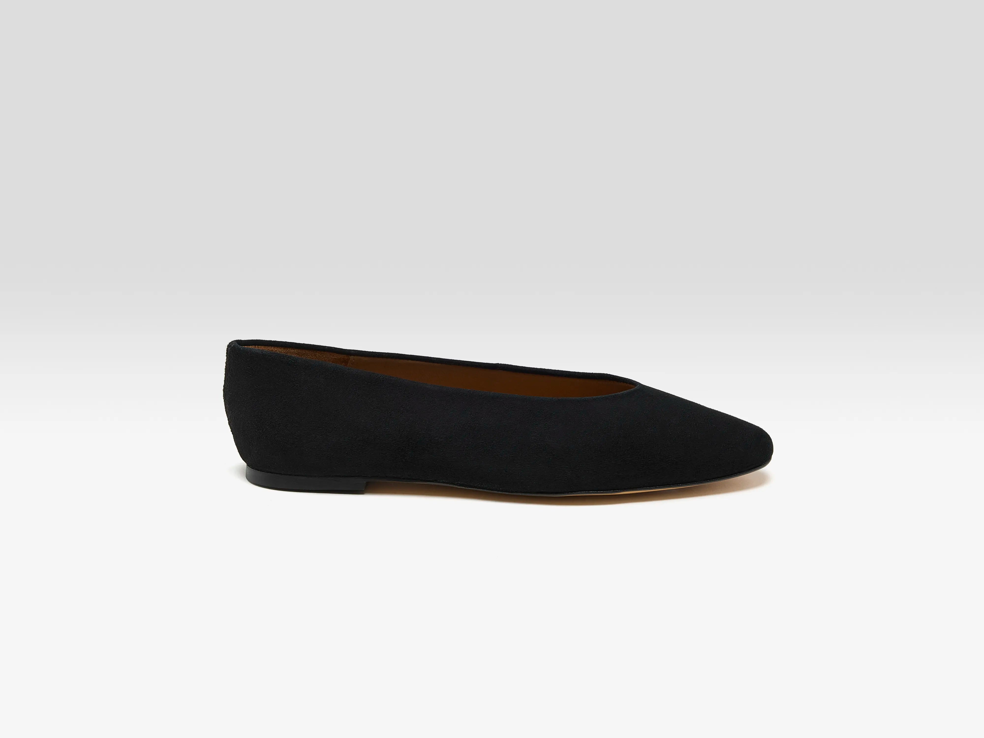 Belinda Black Suede Ballerina  (251 / W / BLACK)