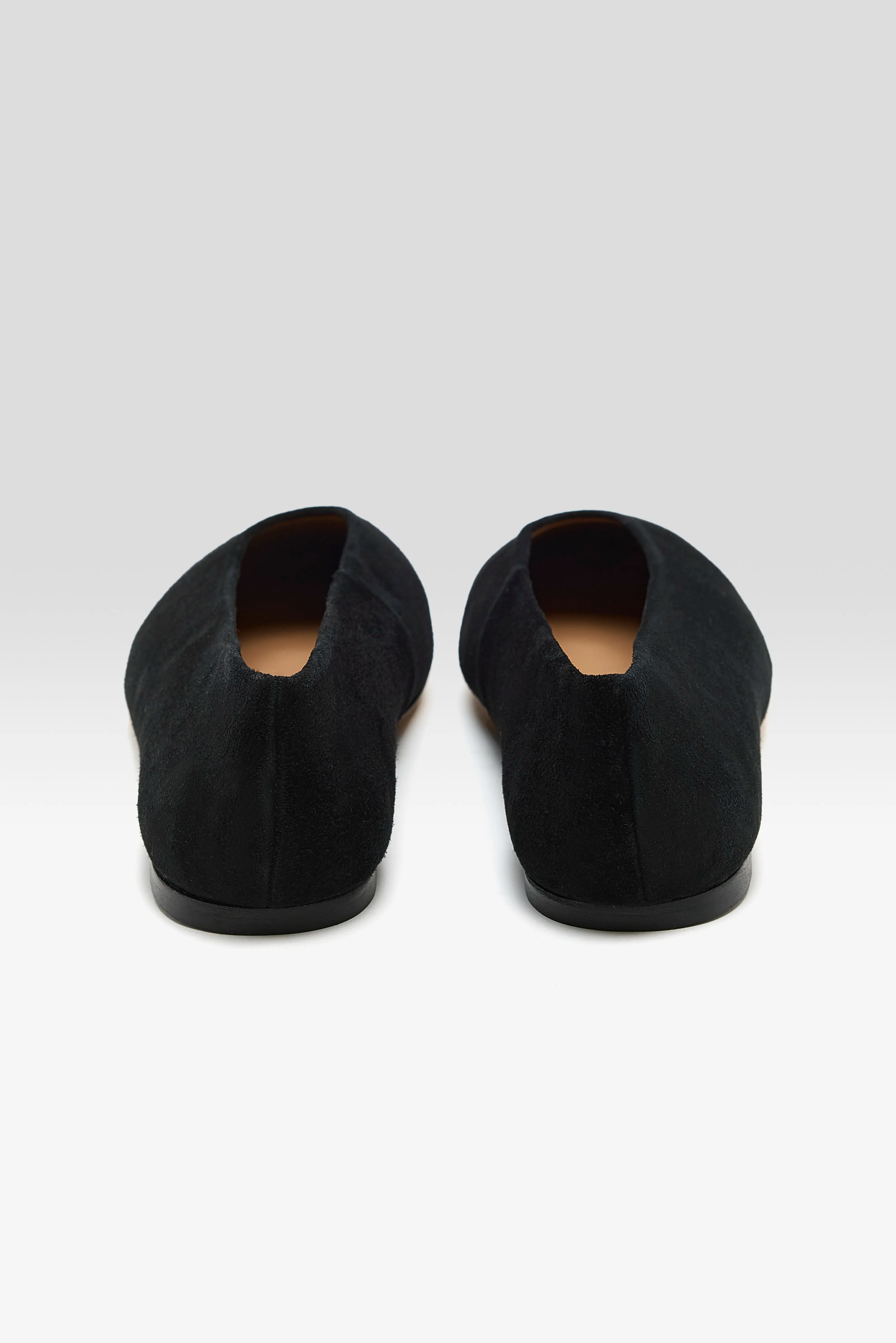 Belinda Black Suede Ballerina  (251 / W / BLACK)