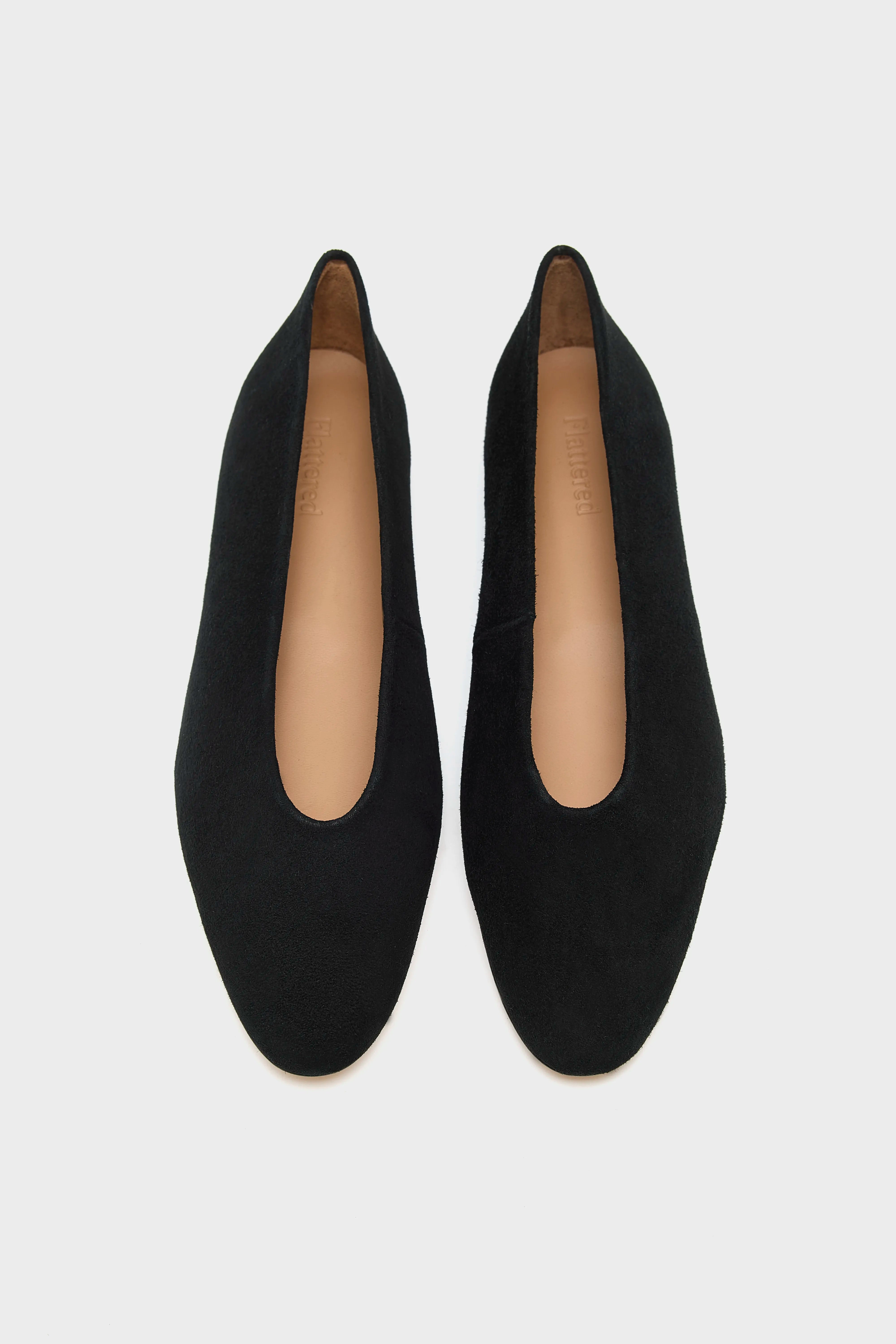 Belinda Black Suede Ballerina For Women | Bellerose