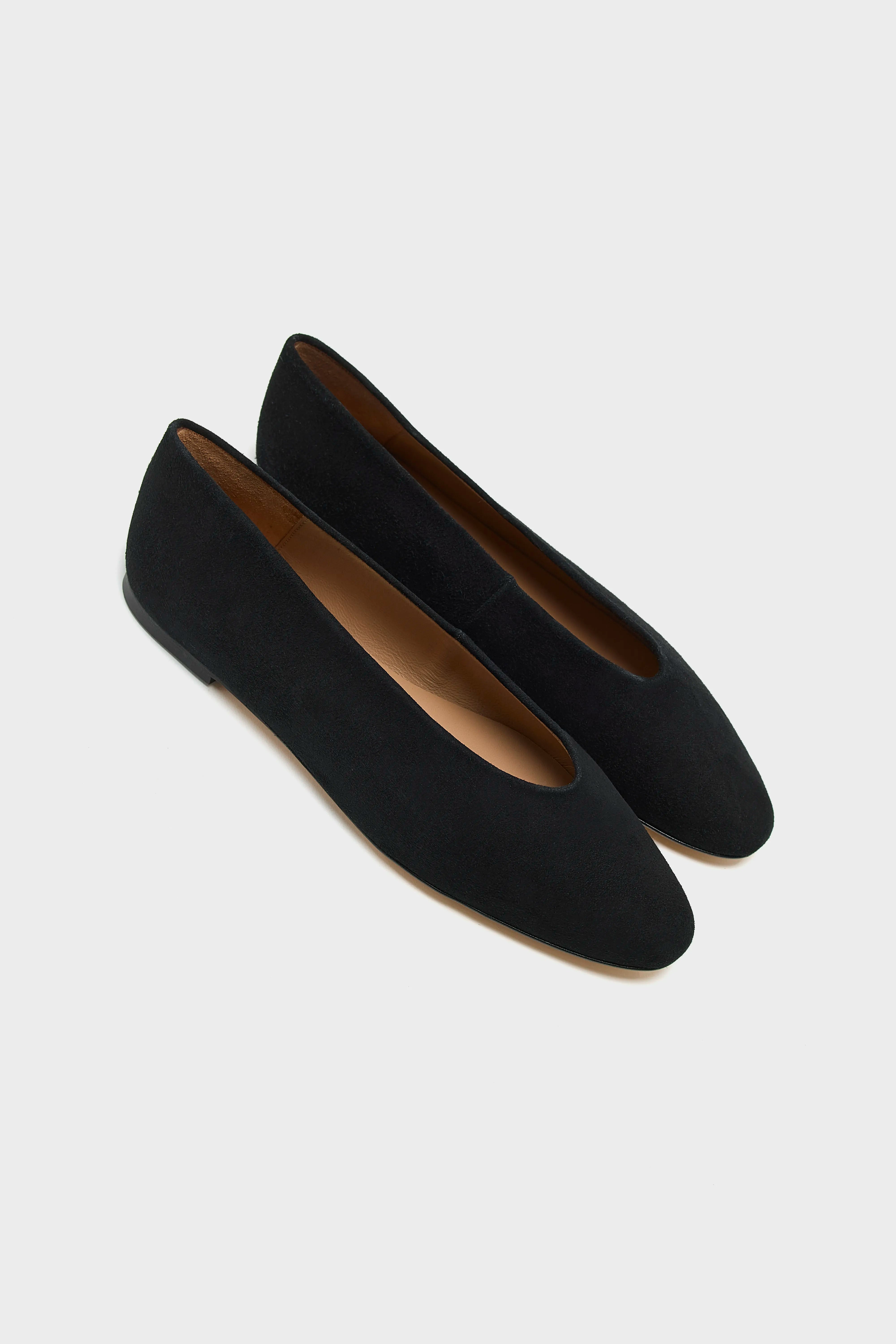 Belinda Black Suede Ballerina  (251 / W / BLACK)