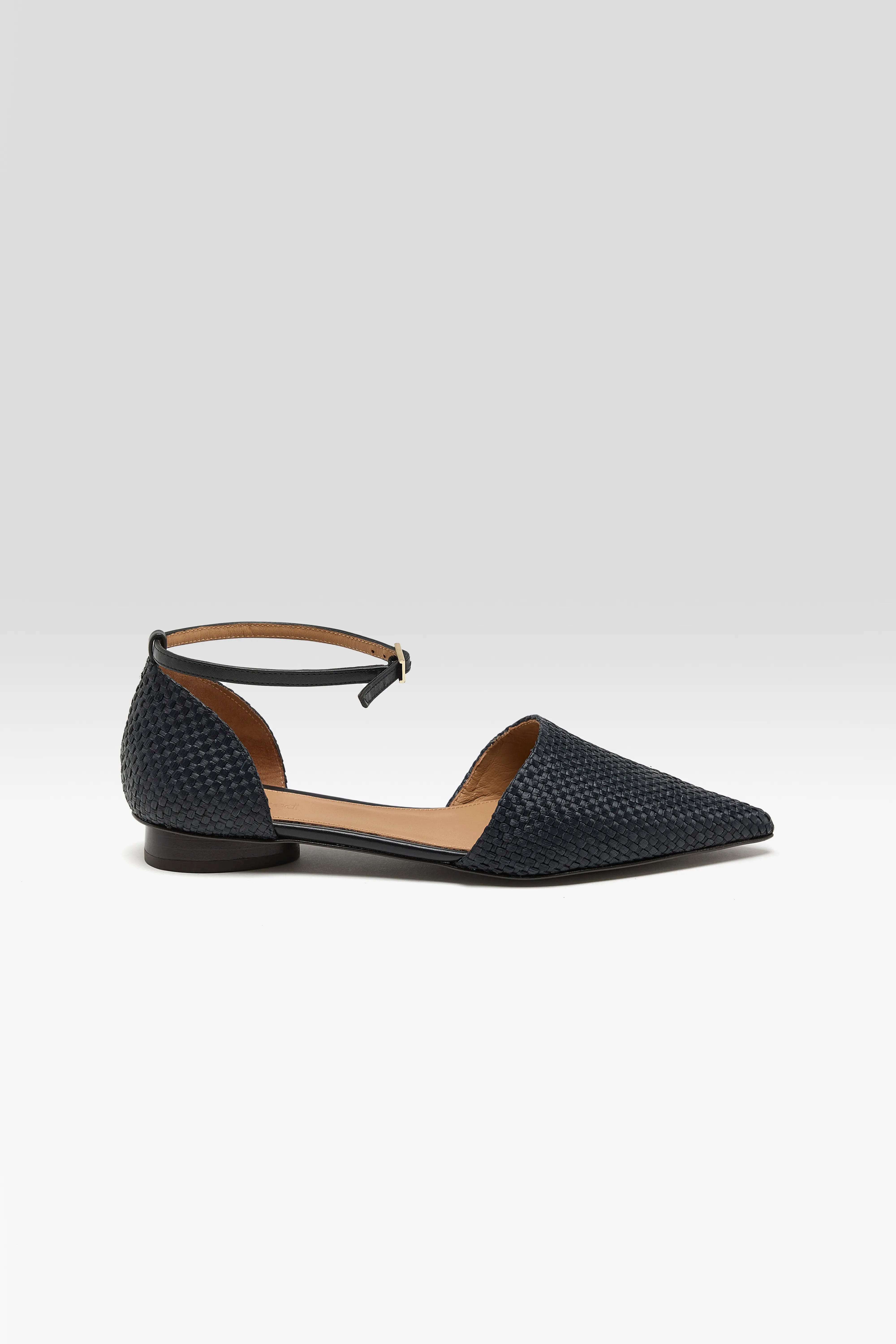 Frankie Small Weave Black Sandals Pour Femme | Bellerose