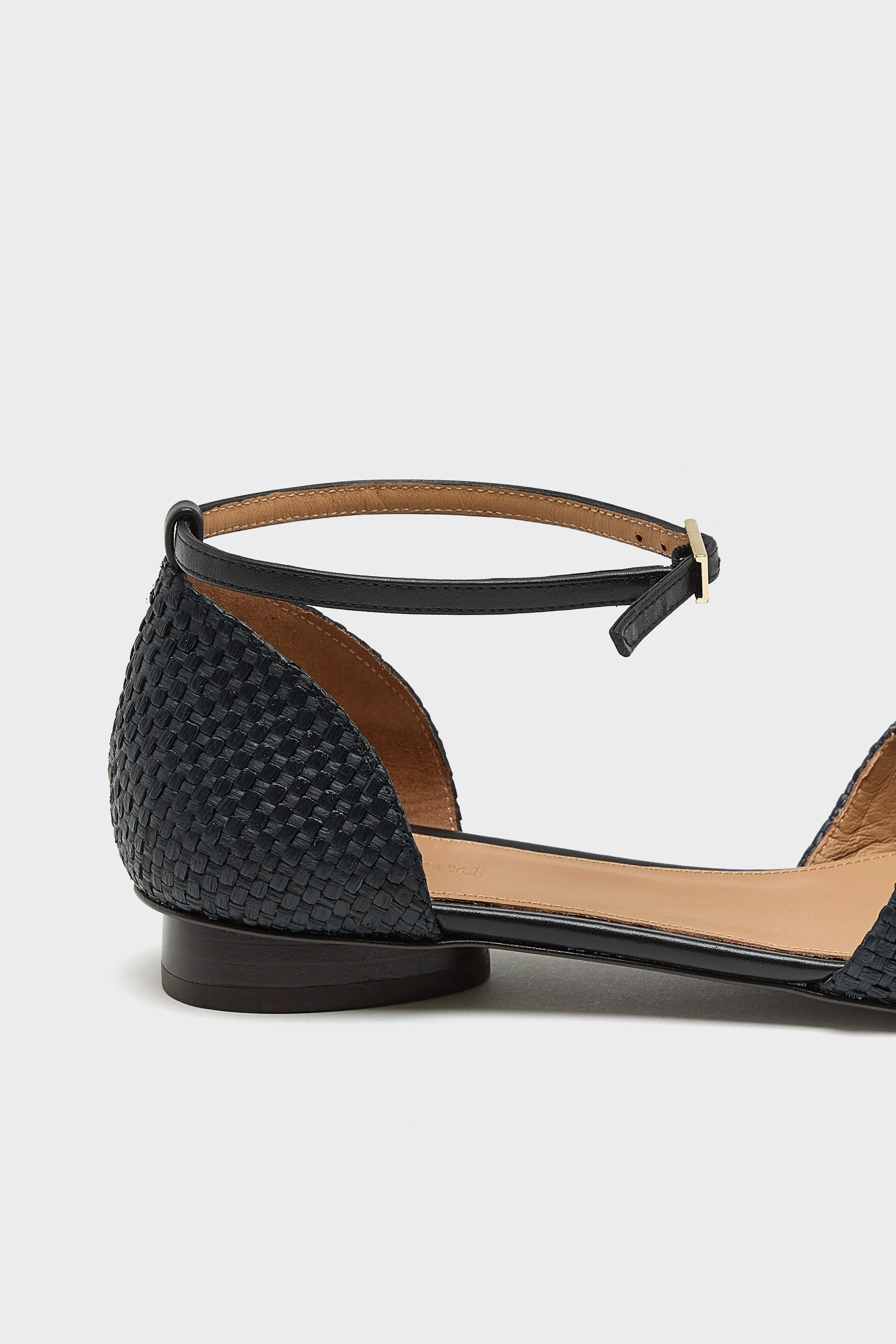 Frankie Small Weave Black Sandals Pour Femme | Bellerose