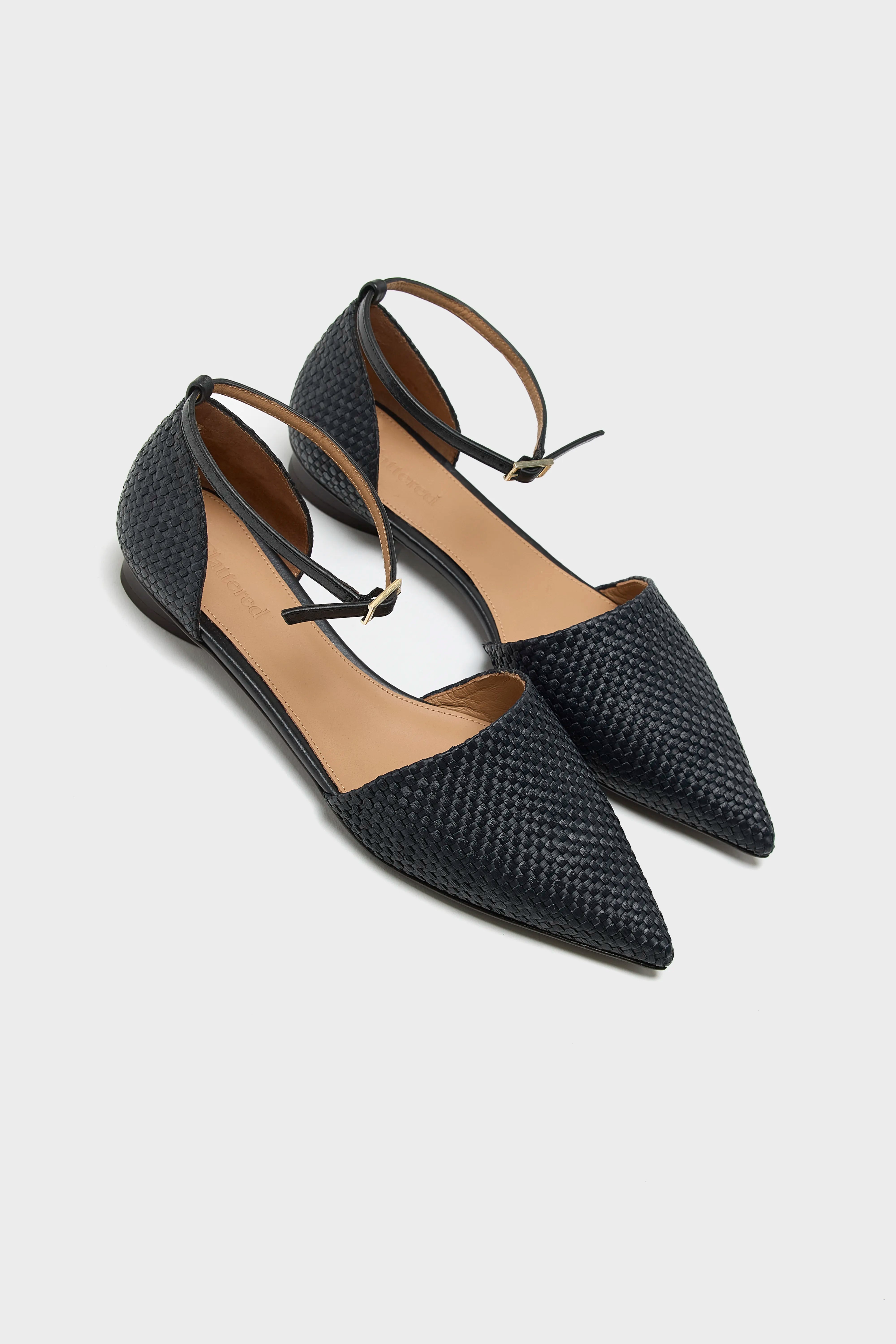 Frankie Small Weave Black Sandals (251 / W / BLACK)