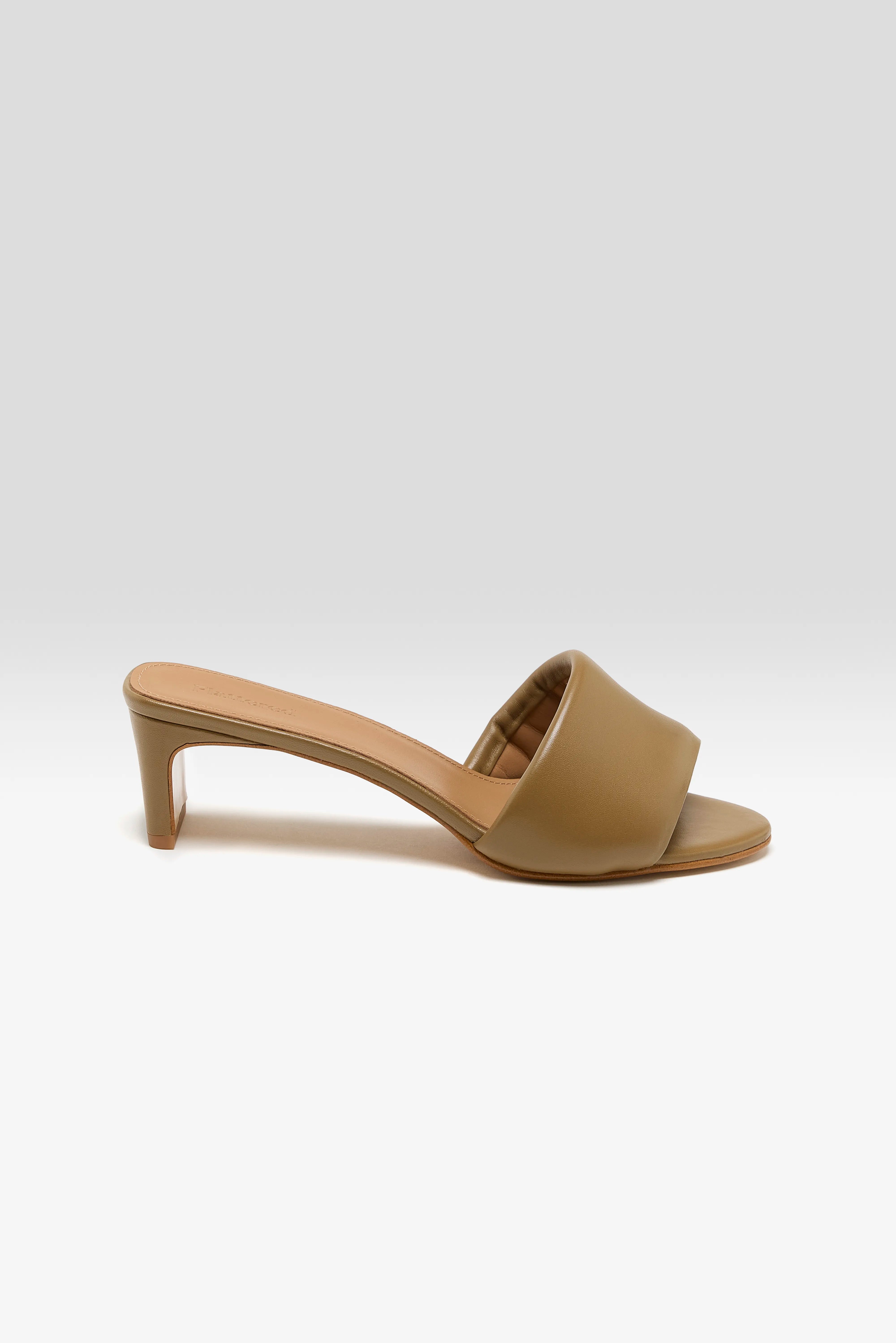 Tallulah Leather Olive Heel Sandals For Women | Bellerose