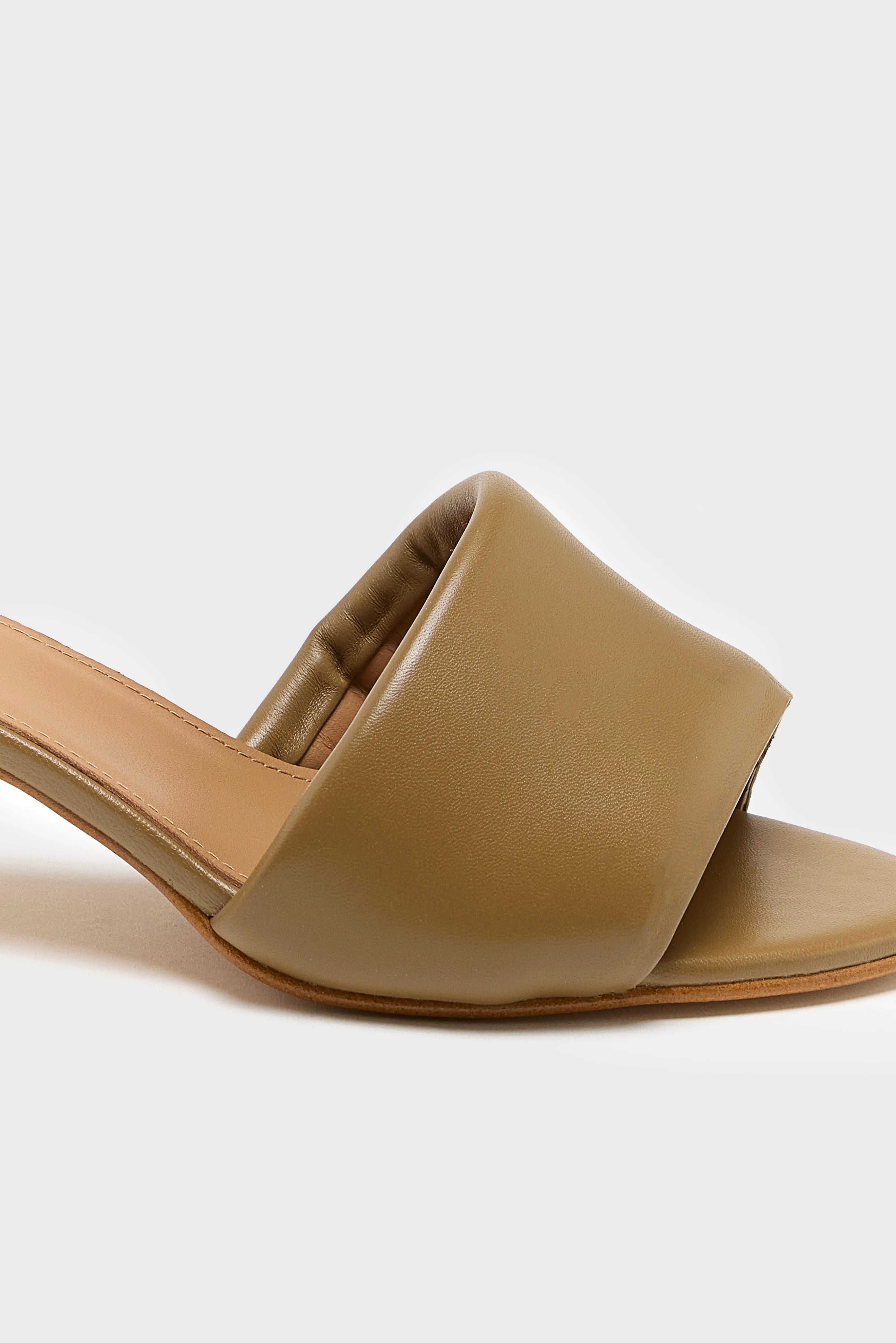 Tallulah Leather Olive Heel Sandals For Women | Bellerose