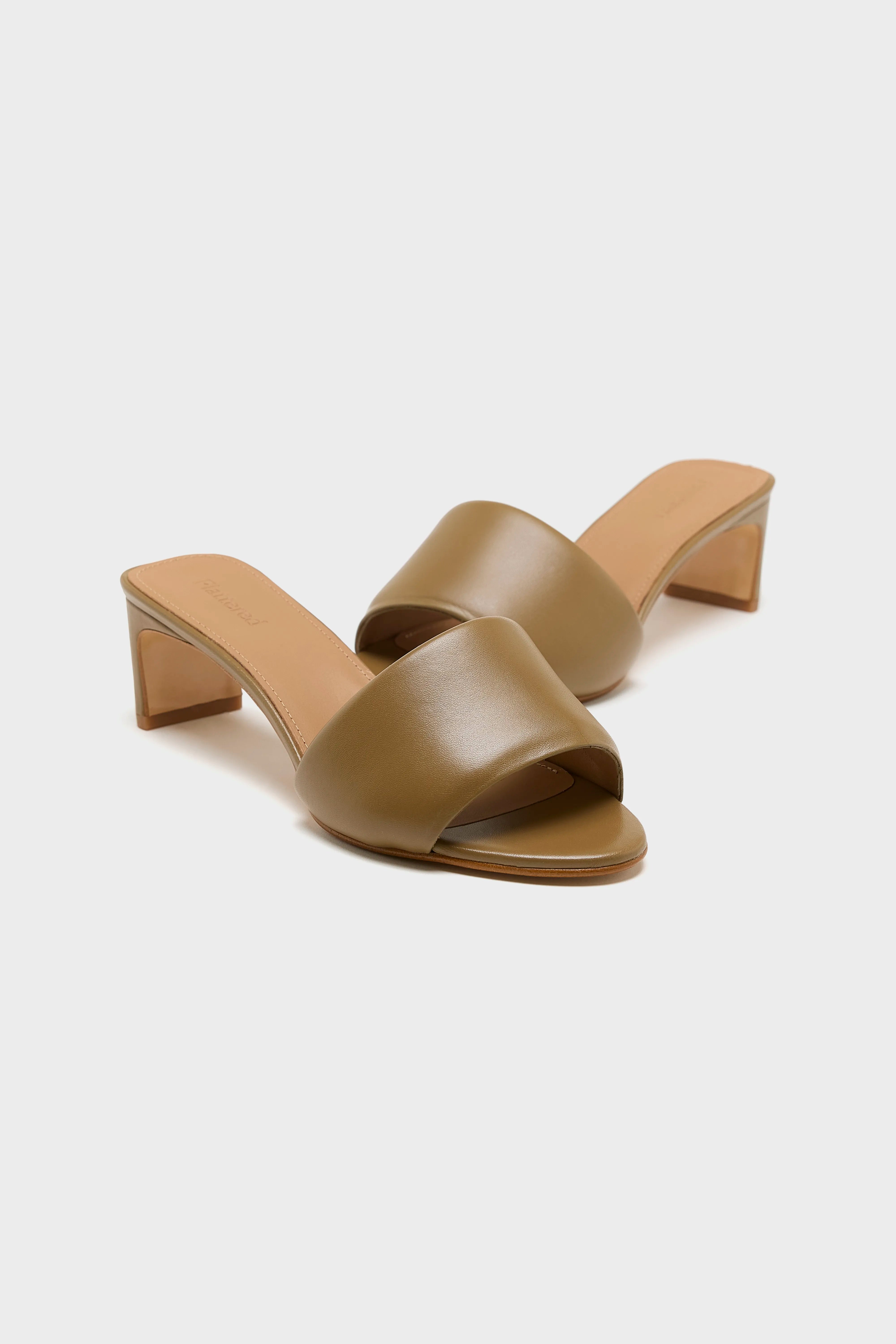 Tallulah Leather Olive Heel Sandals For Women | Bellerose