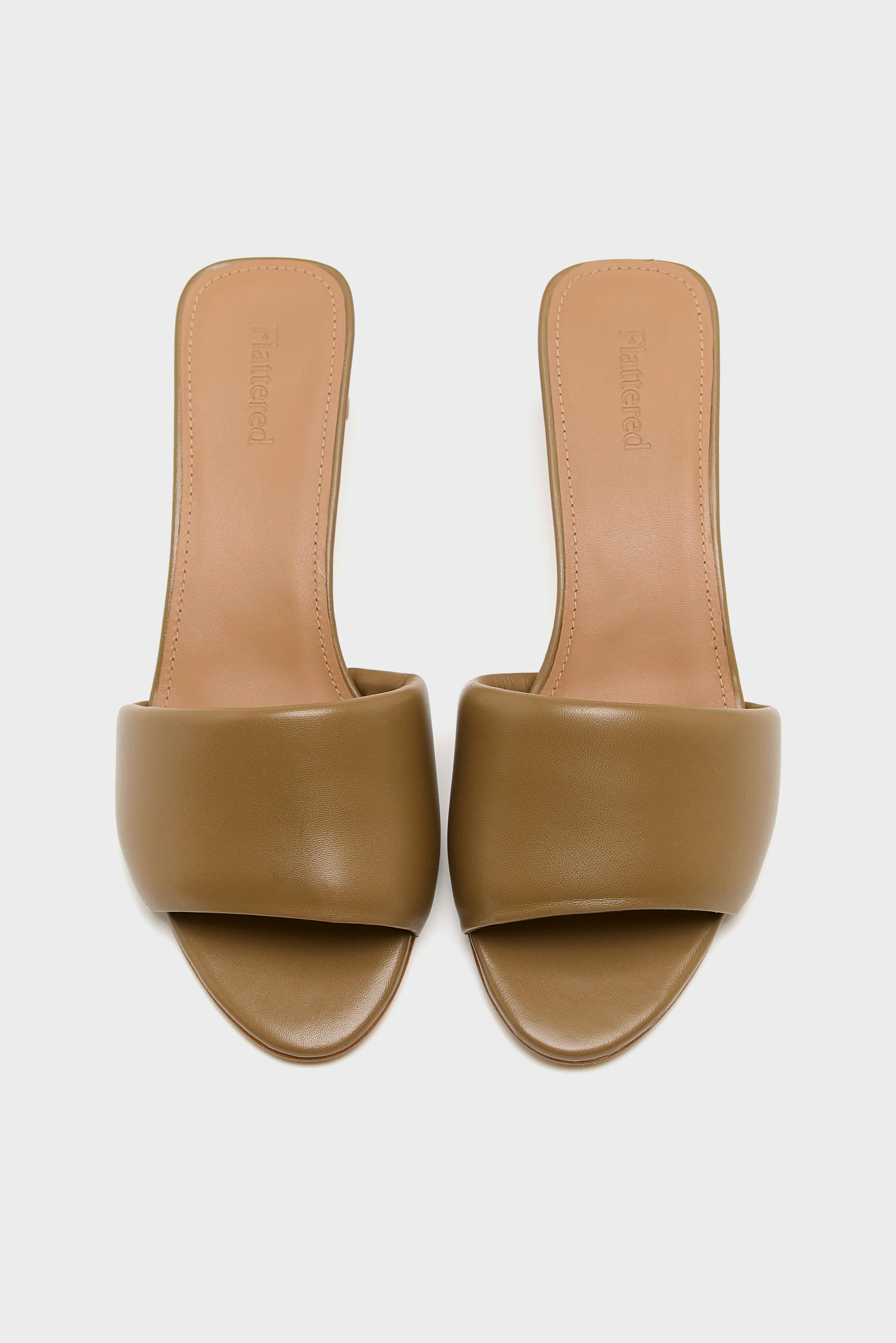 Tallulah Leather Olive Heel Sandals (251 / W / OLIVE)