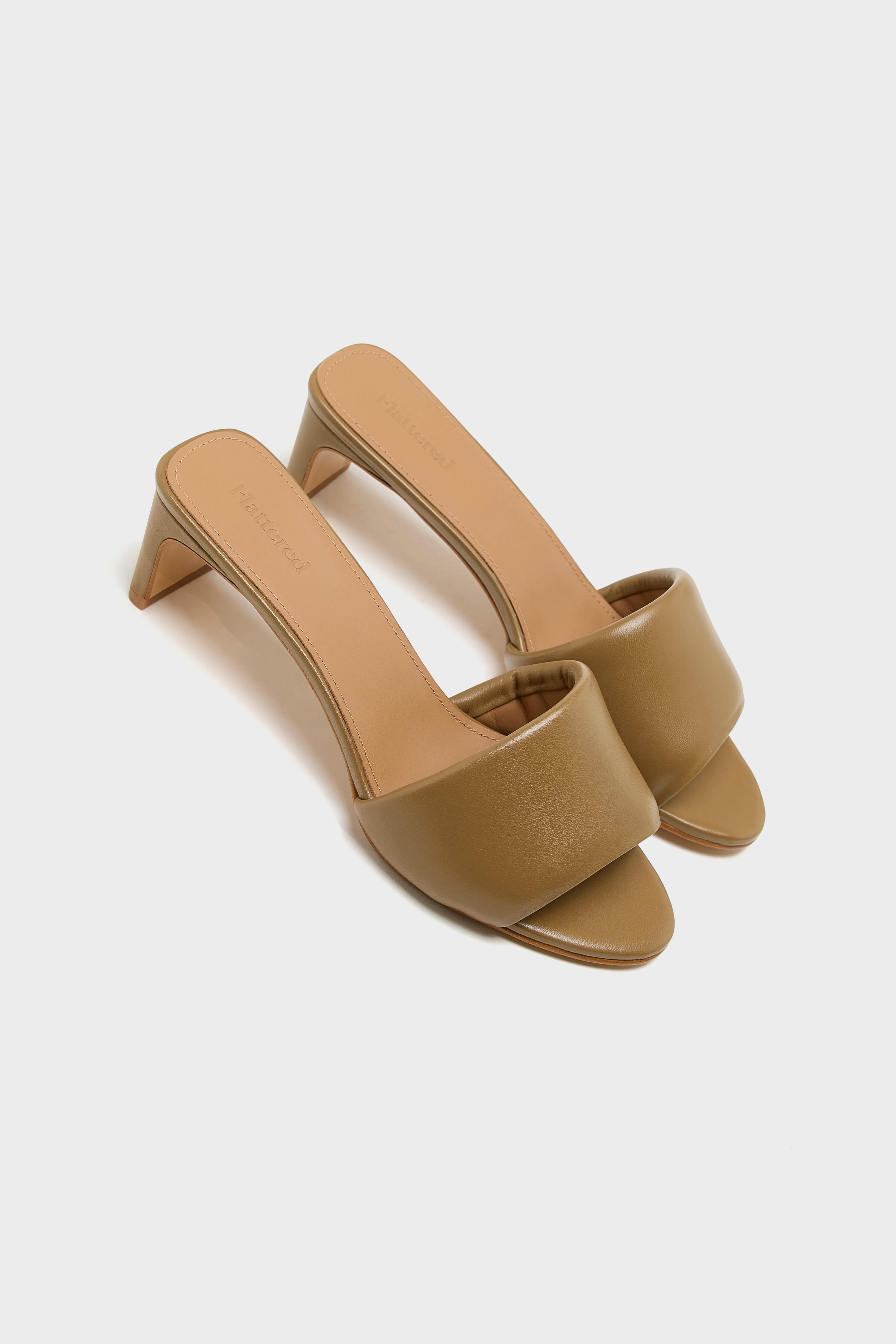 Tallulah Leather Olive Heel Sandals (251 / W / OLIVE)