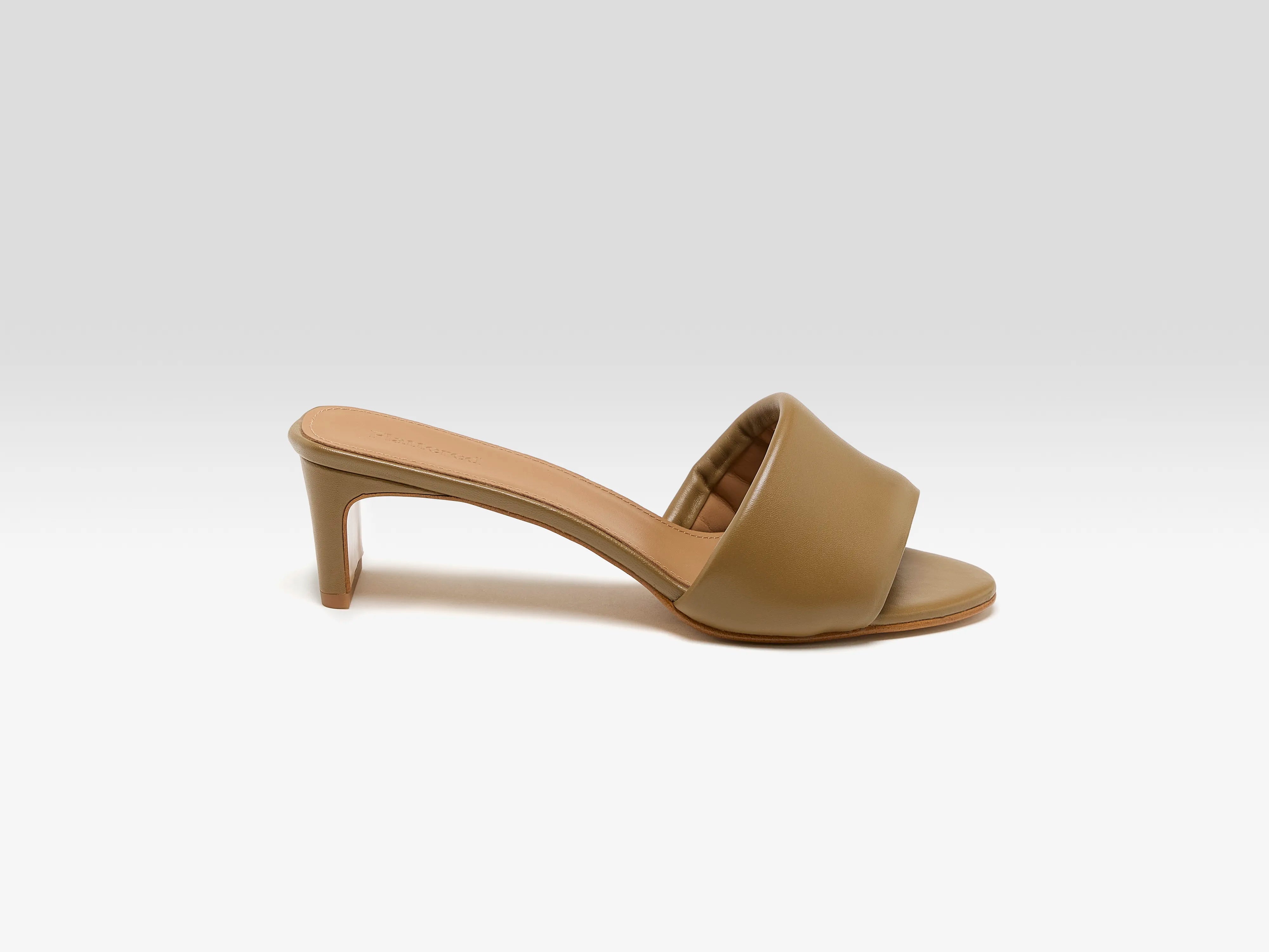 Tallulah Leather Olive Heel Sandals (251 / W / OLIVE)