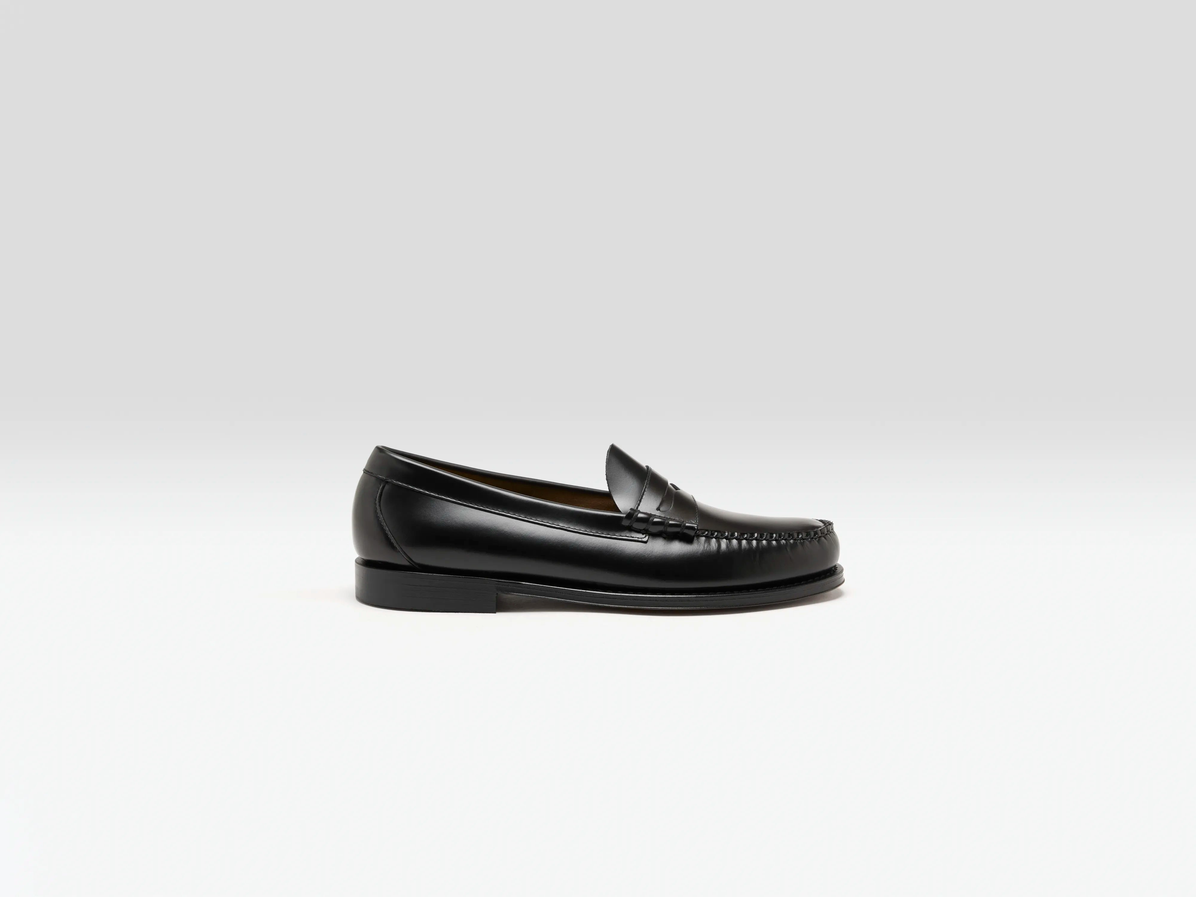 bass black penny loafers