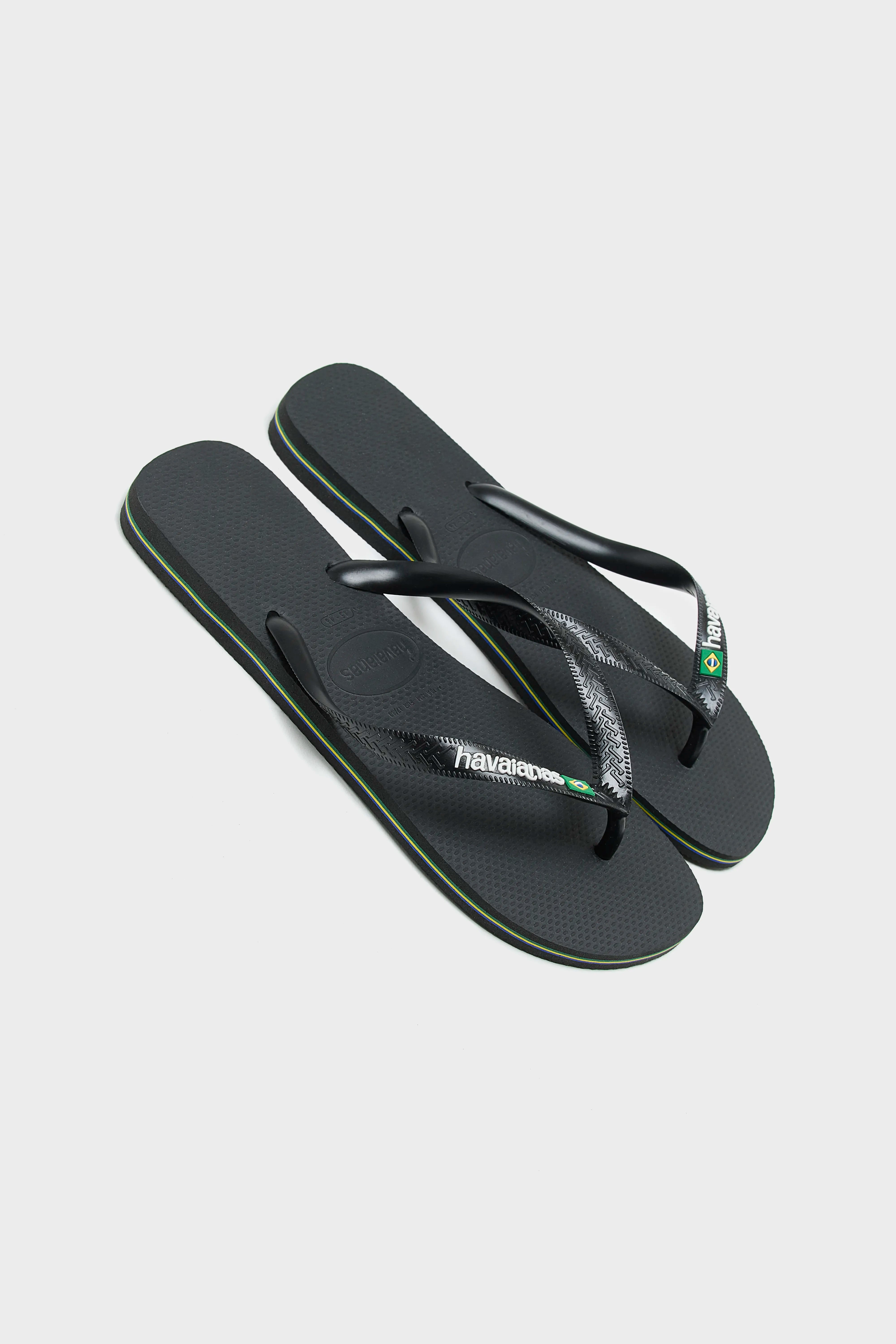 Brasil Logo Flip Flops for Men  (251 / M / BLACK)