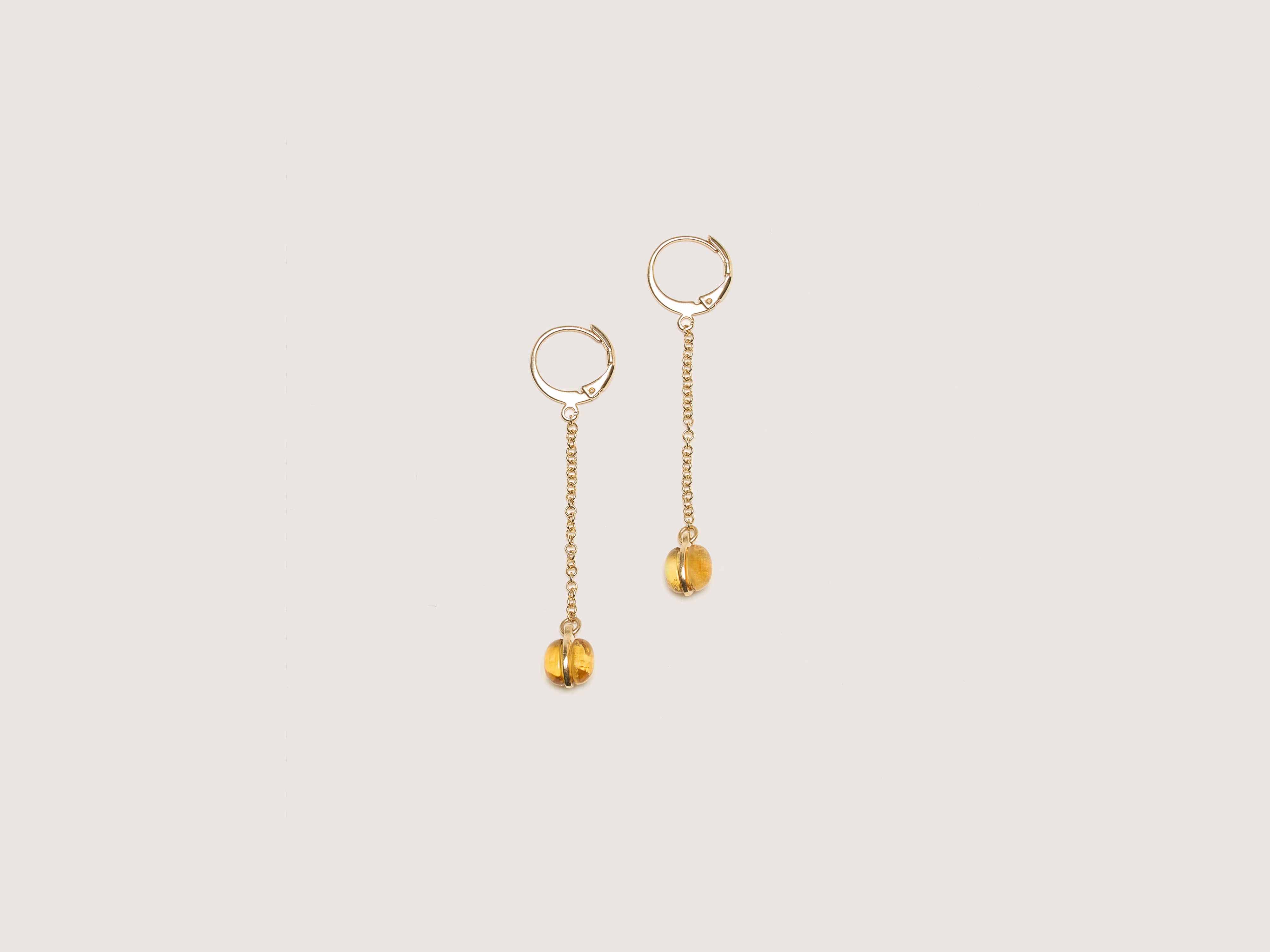 Citrine Drop Earrings (242 / W / GOLD)