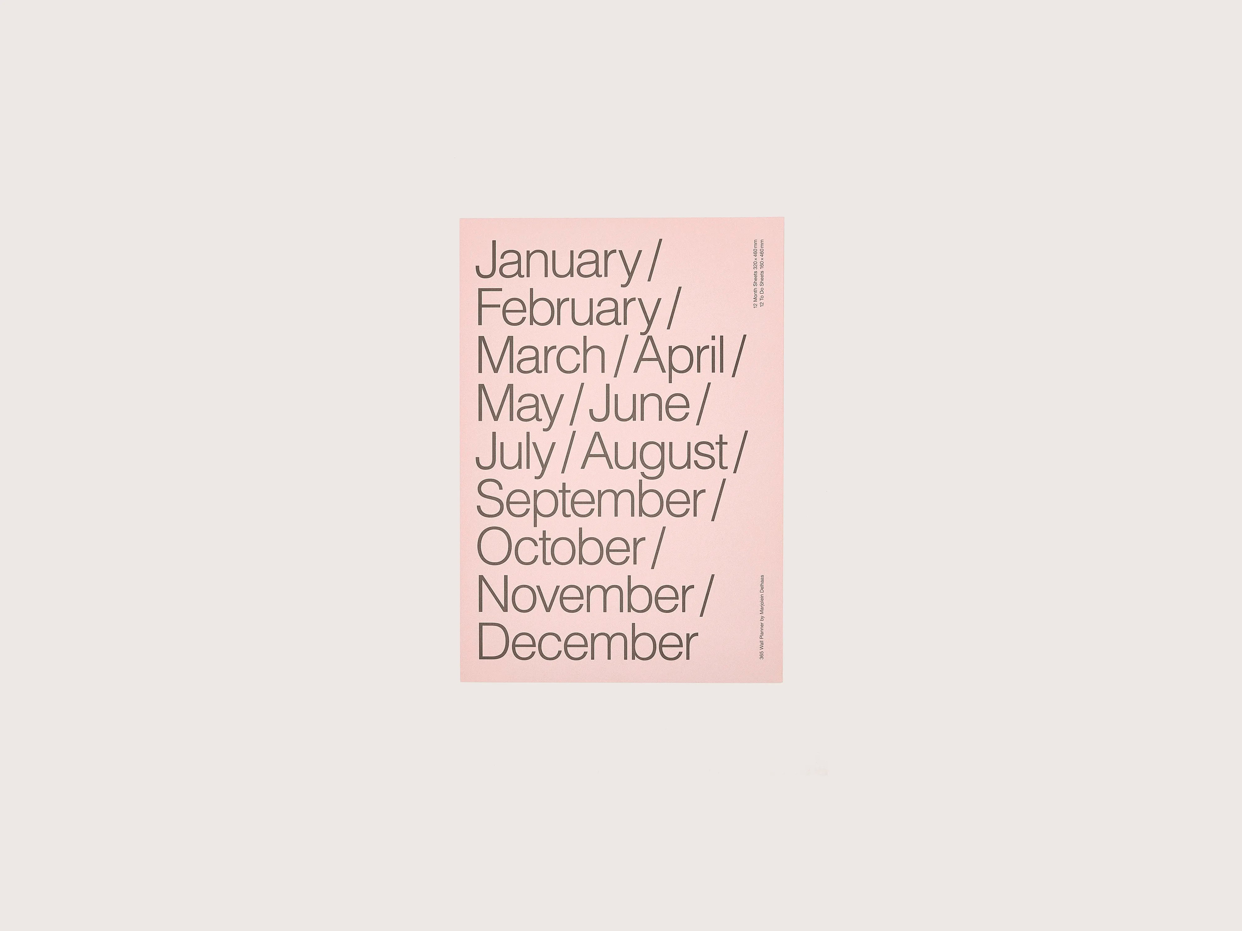 Calendrier mural 365 (242 / W / PINK)