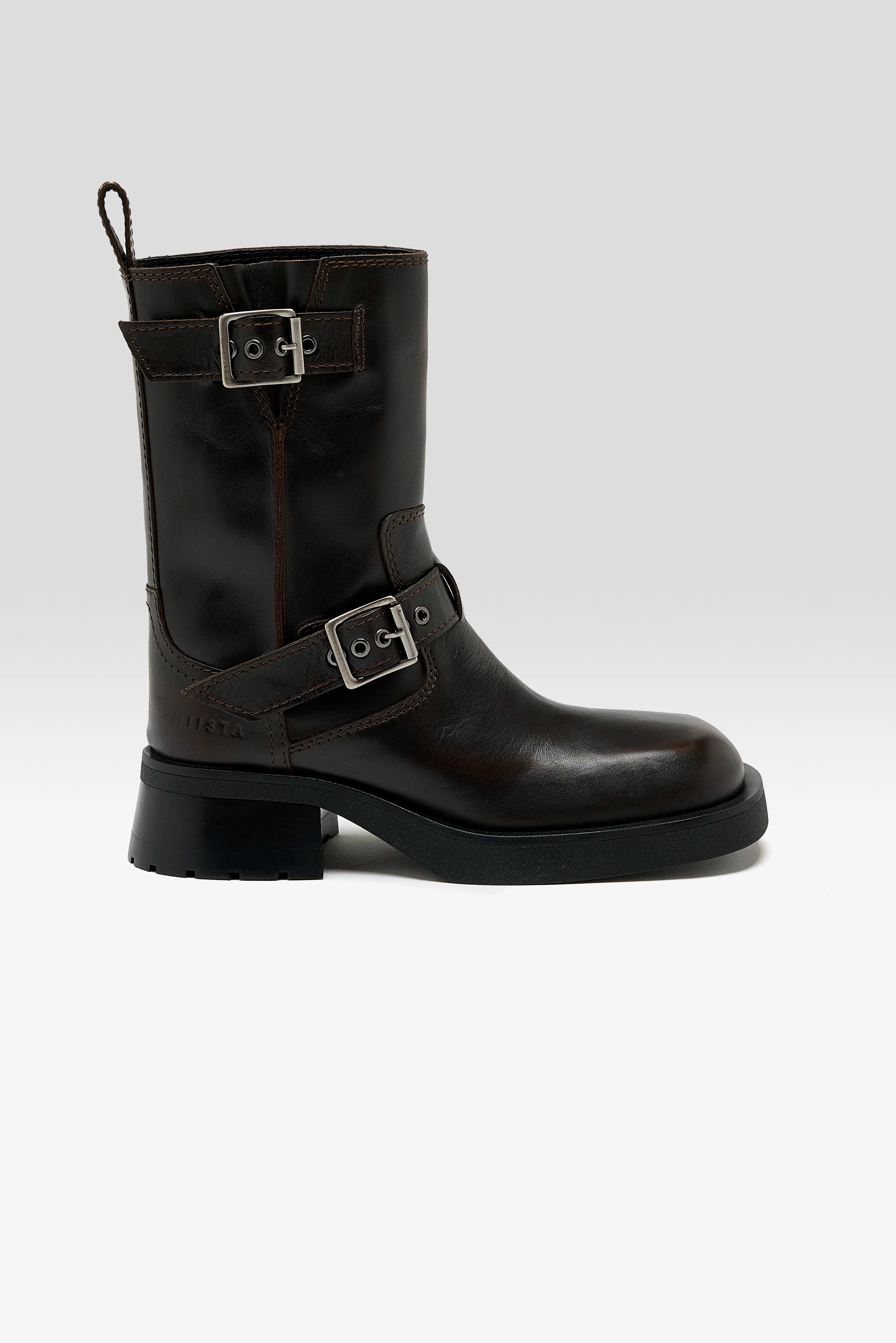 Renate Brown Buckled Ankle Boots For Women | Bellerose