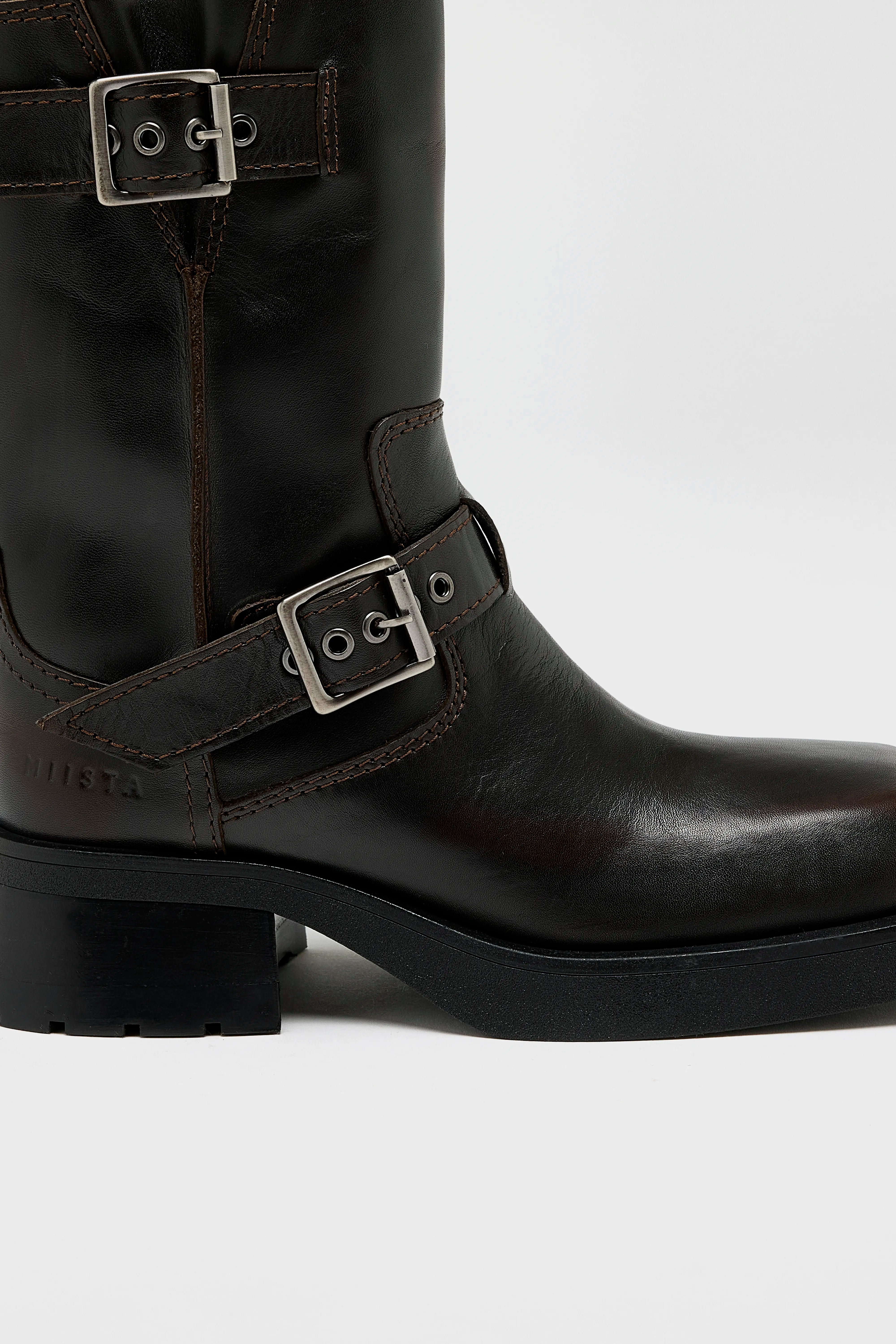 Renate Brown Buckled Ankle Boots For Women | Bellerose