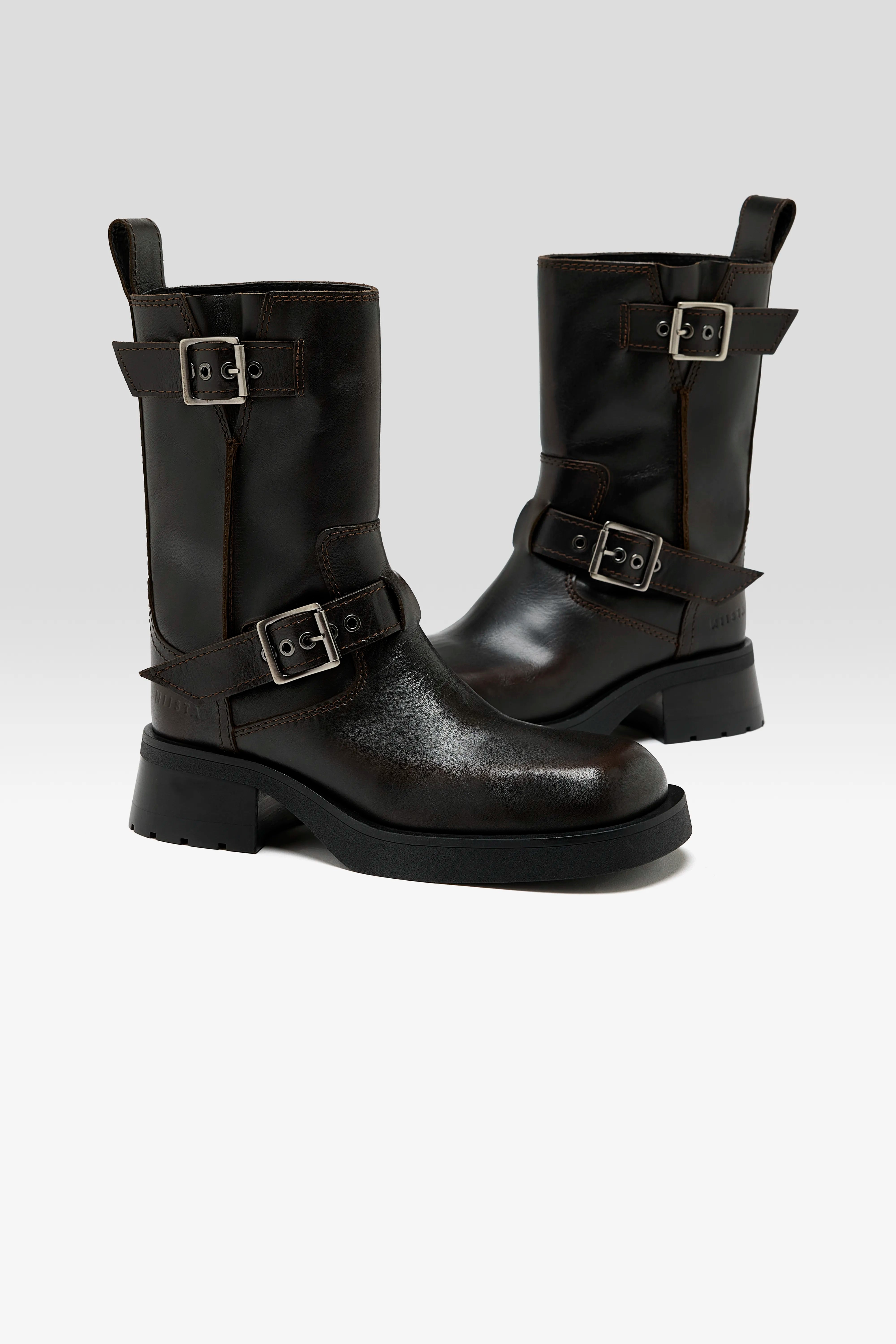 Renate Brown Buckled Ankle Boots For Women | Bellerose