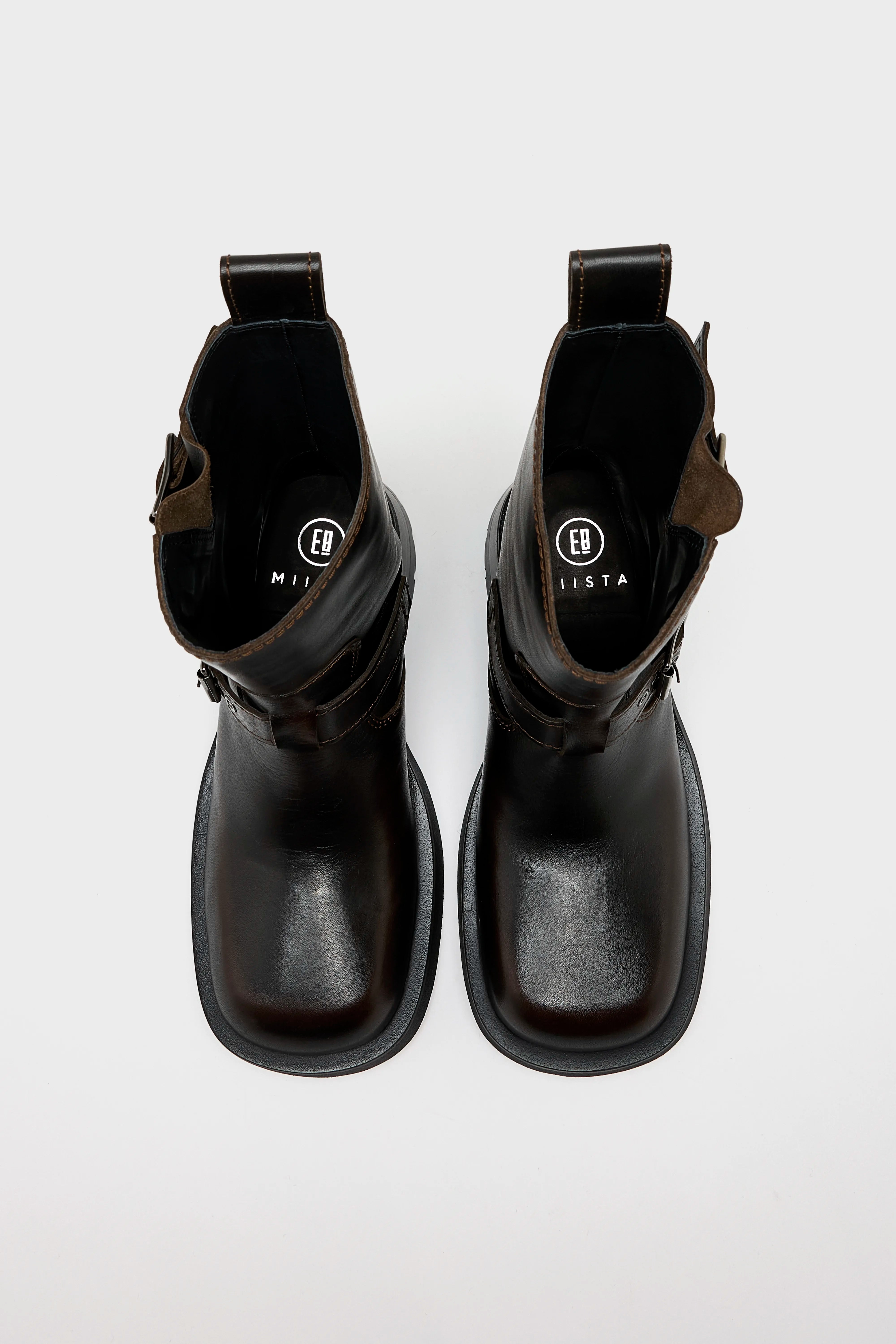 Renate Brown Buckled Ankle Boots For Women | Bellerose