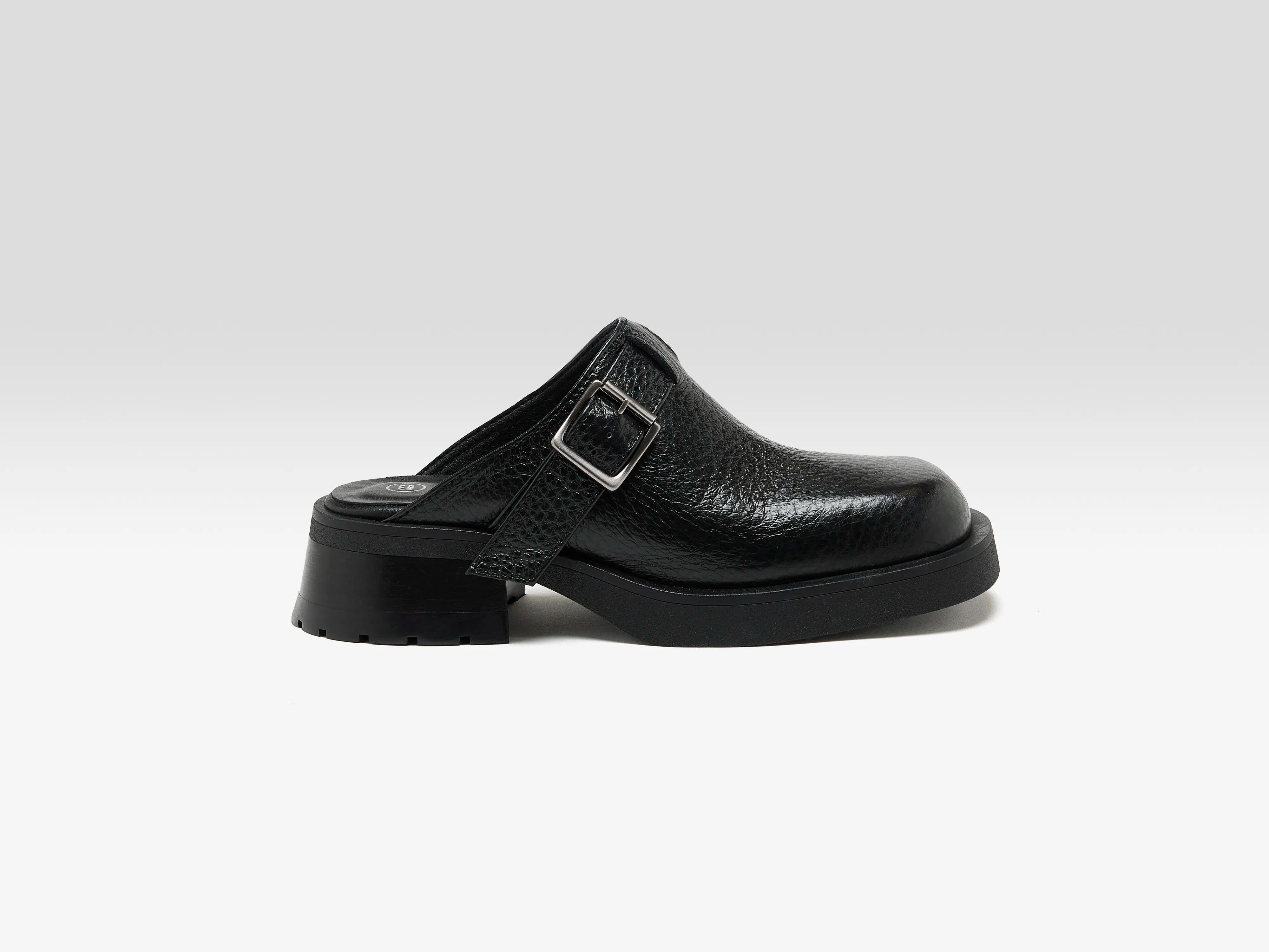 Aroa Black Buckled Mules  (251 / W / BLACK)