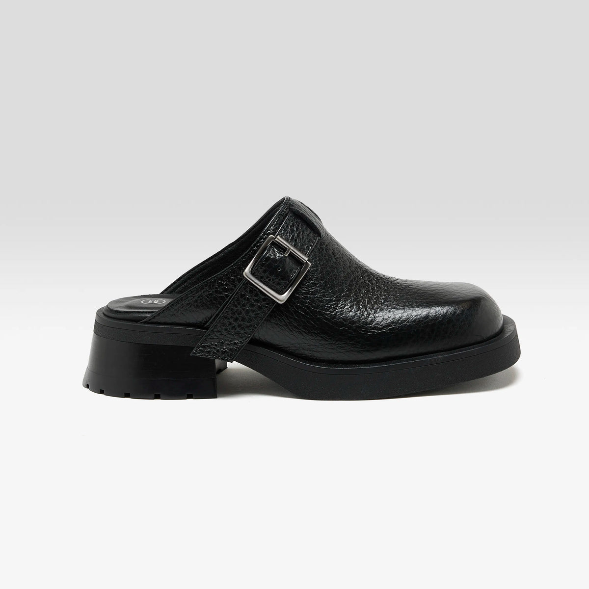 Miista | Aroa Black Buckled Mules | Bellerose