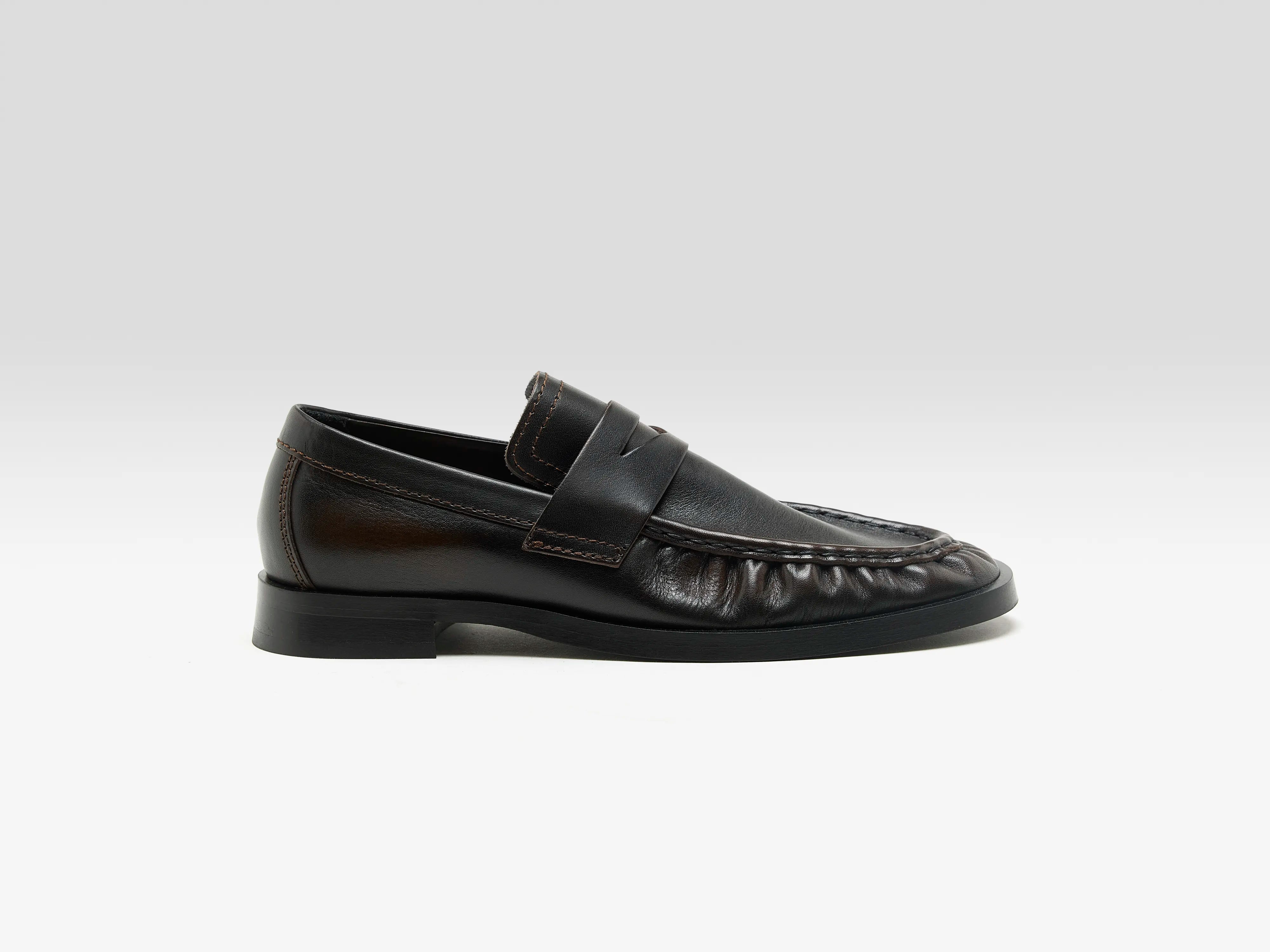 Zita Brown Black Moccasin Loafers  (252 / W / BROWN)