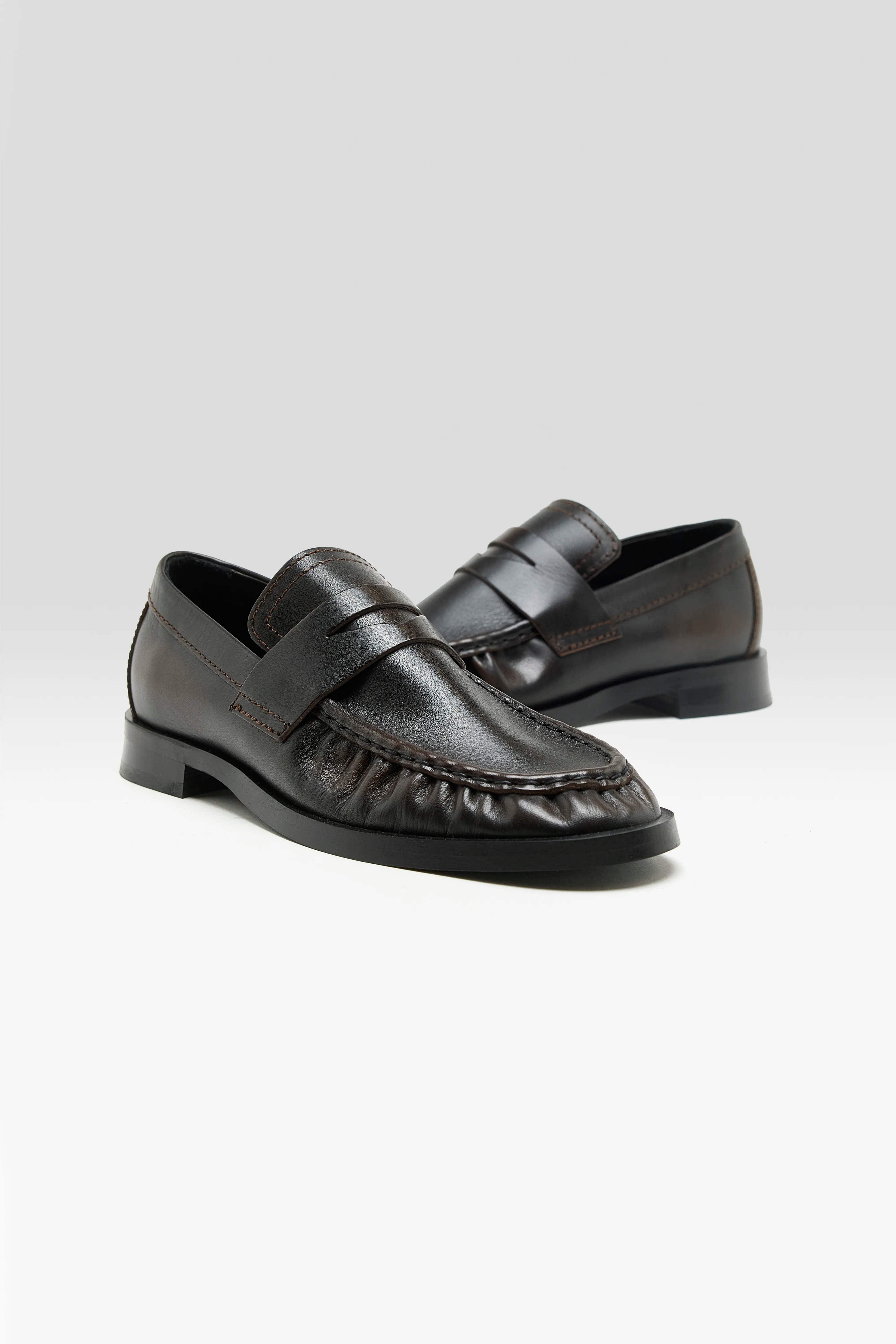 Zita Brown Black Moccasin Loafers Voor Dames | Bellerose