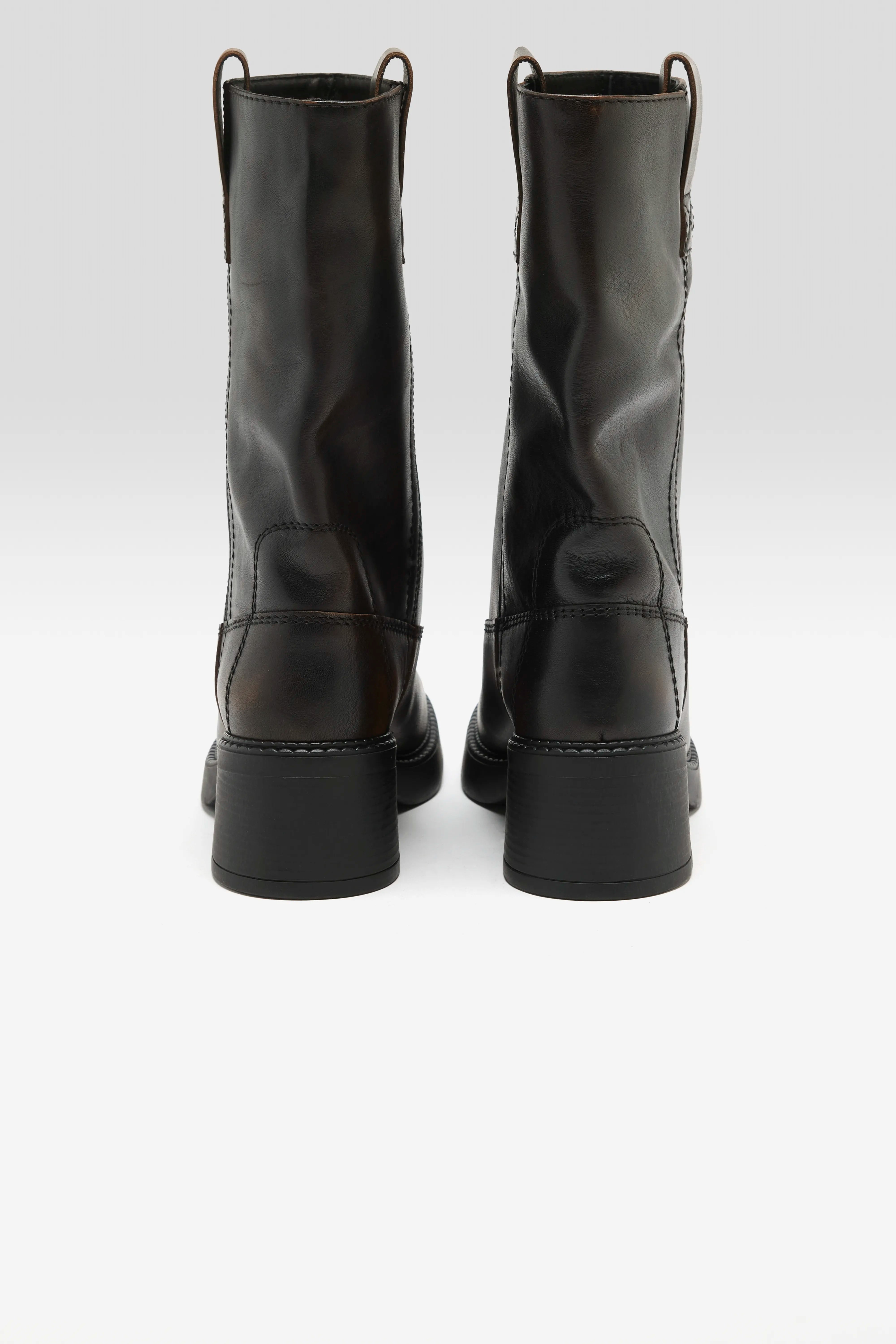 Inaya Mid-calf Biker Boots (262 / W / BROWN)