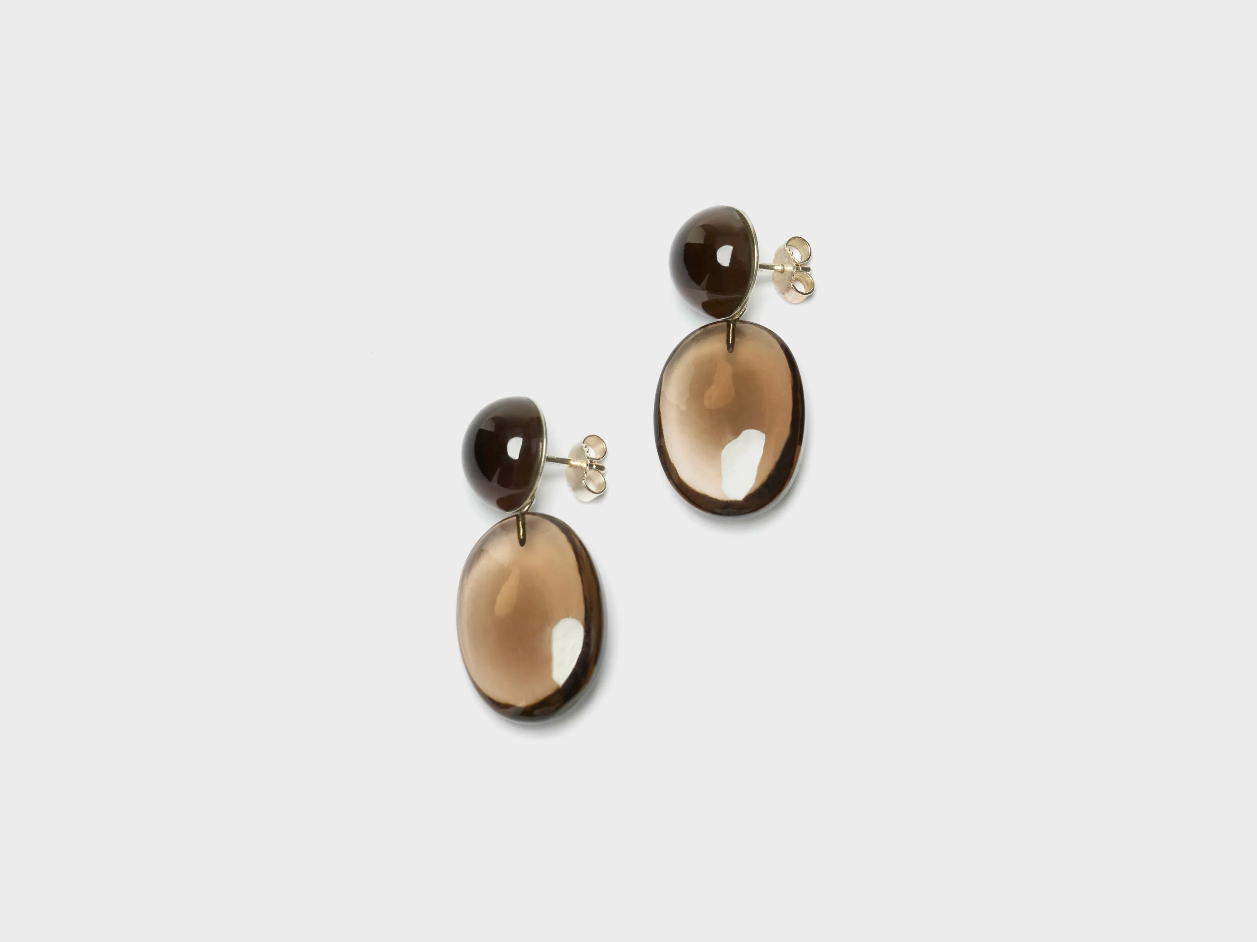 Smokey Pebbles Earrings  (252 / W / BROWN)