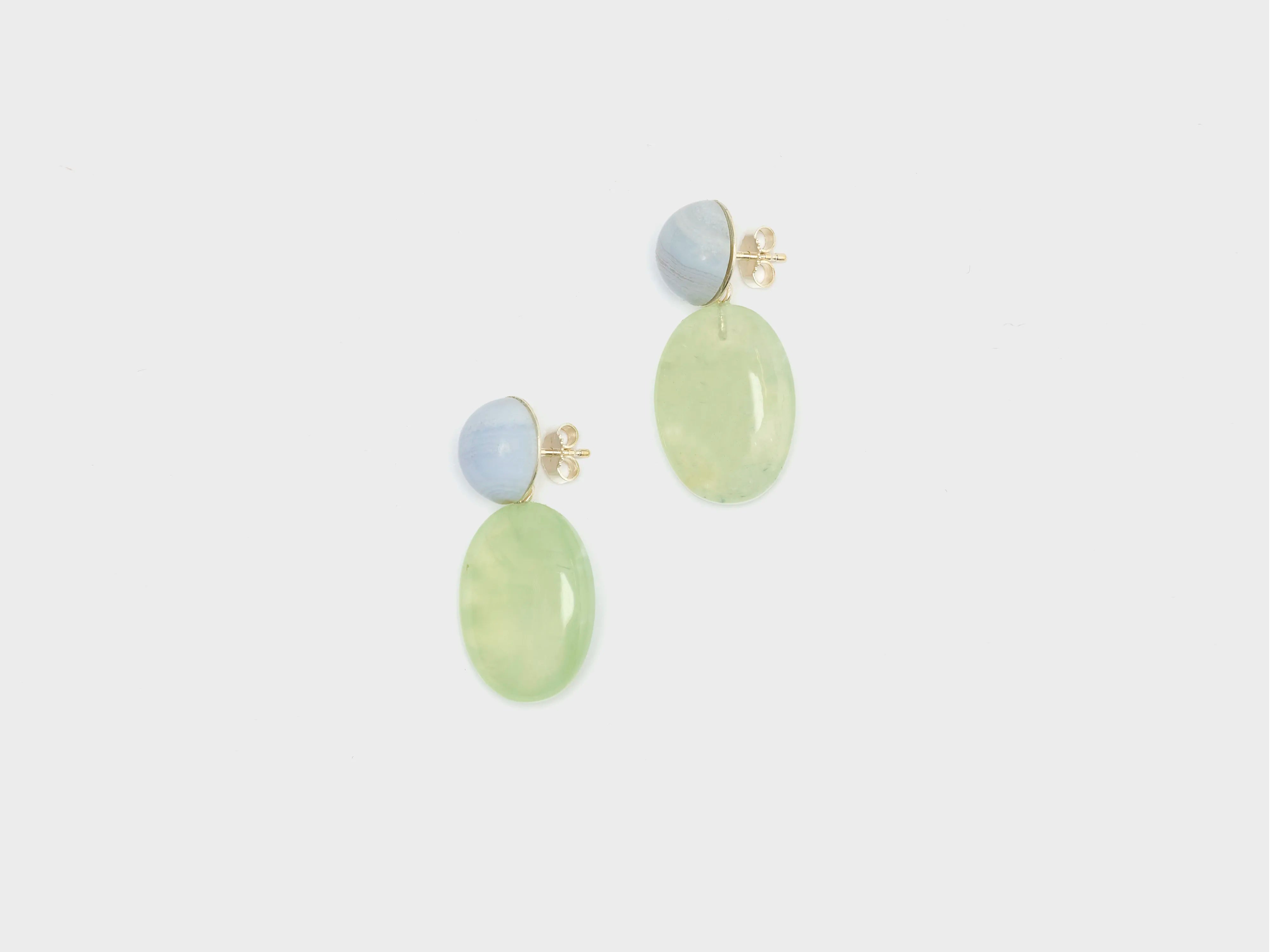 Blue and Green Pebbles Earrings  (252 / W / BLUE)