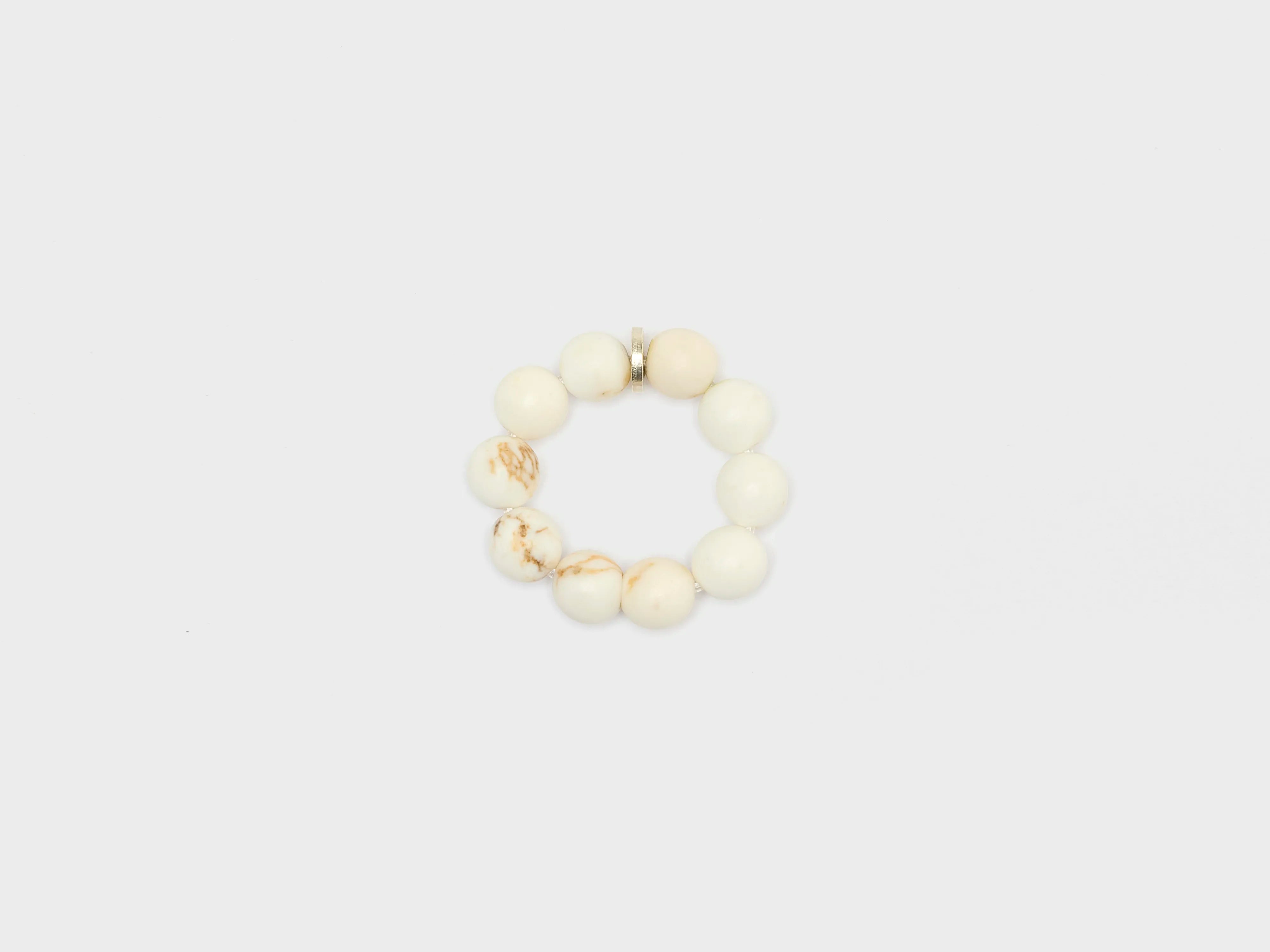 Chalcedony Spheres Ring  (252 / W / WHITE)