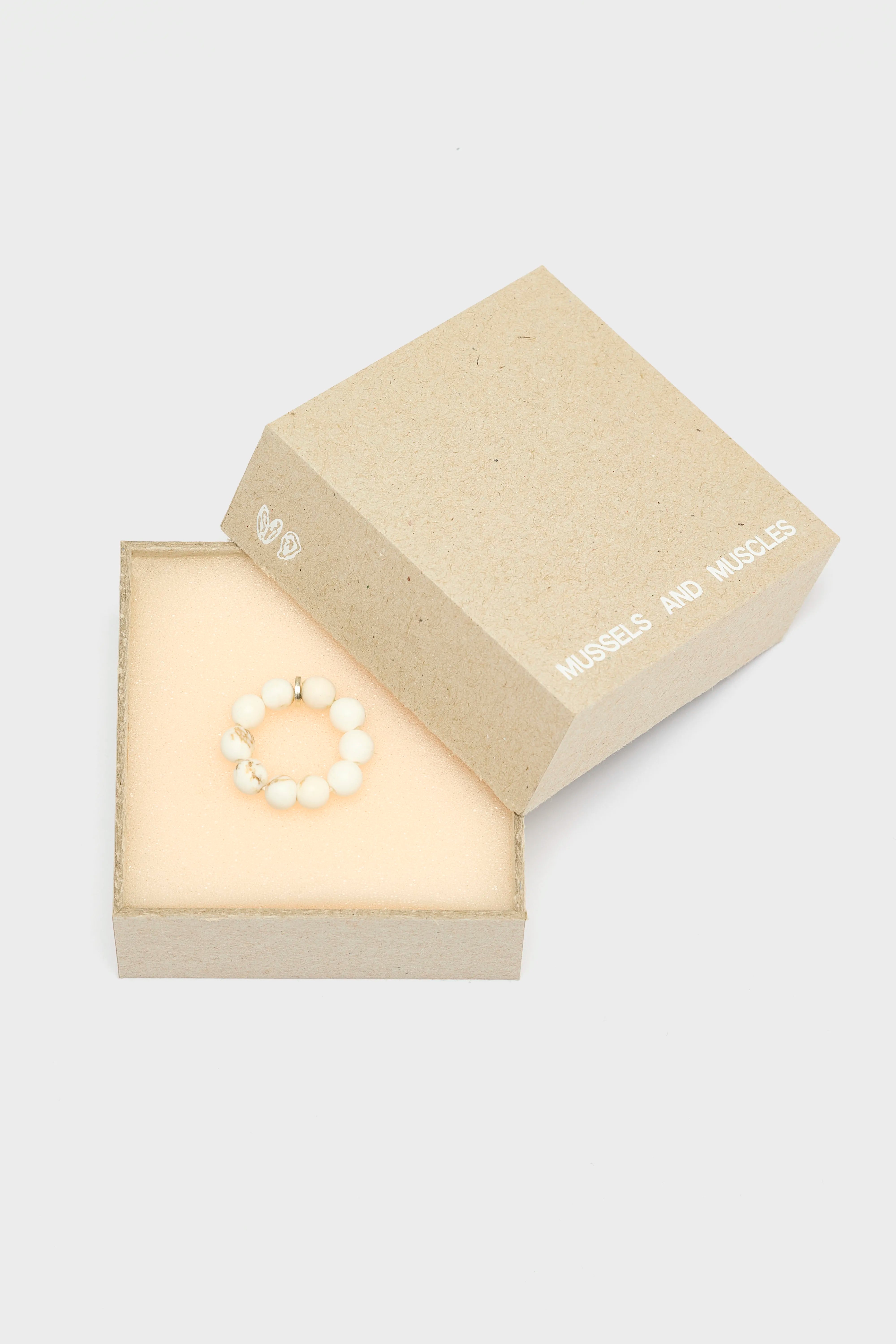 Chalcedony Spheres Ring  (252 / W / WHITE)