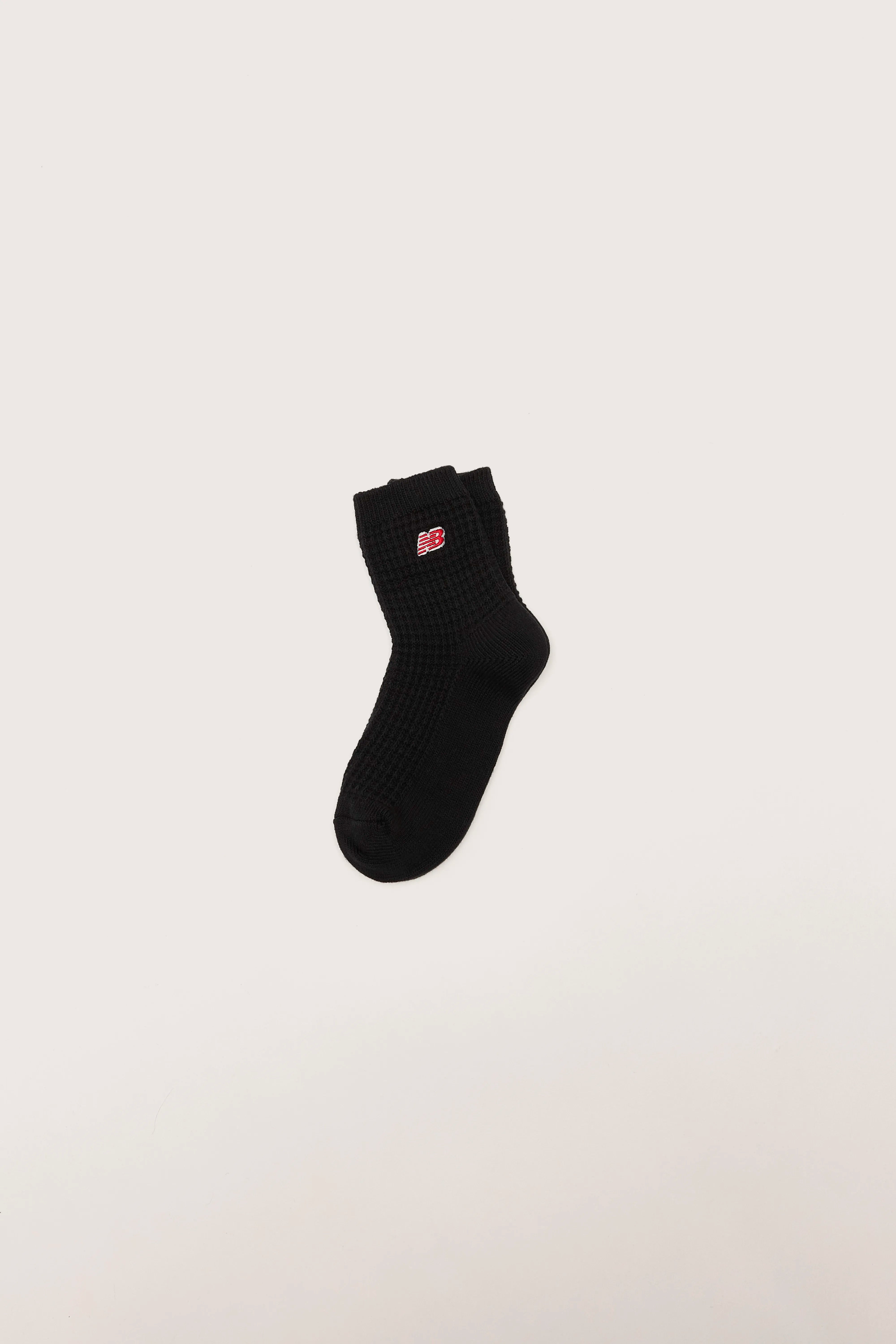 Waffle Knit Socks for Women (242 / W / BLACK)