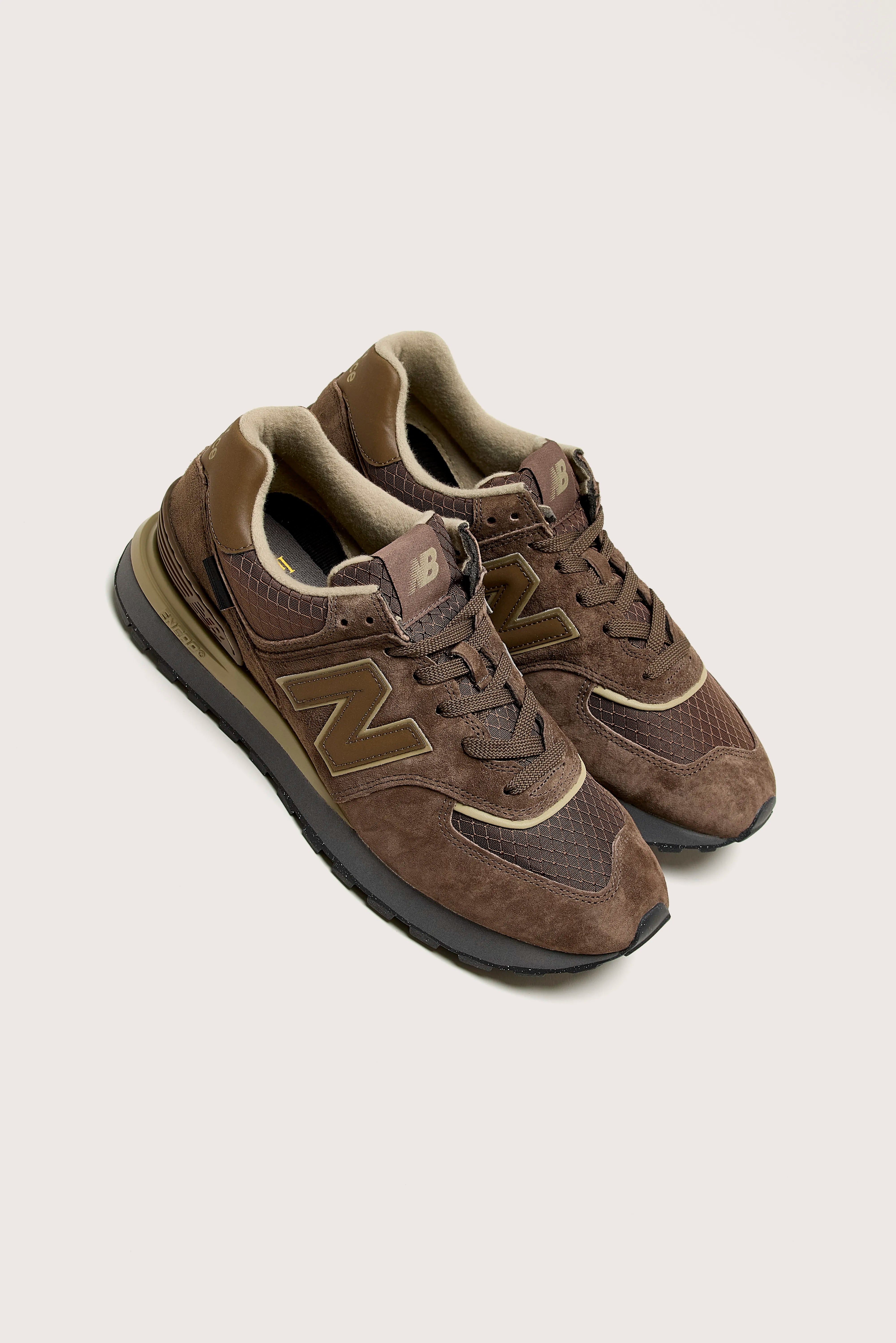 New balance leather brown best sale