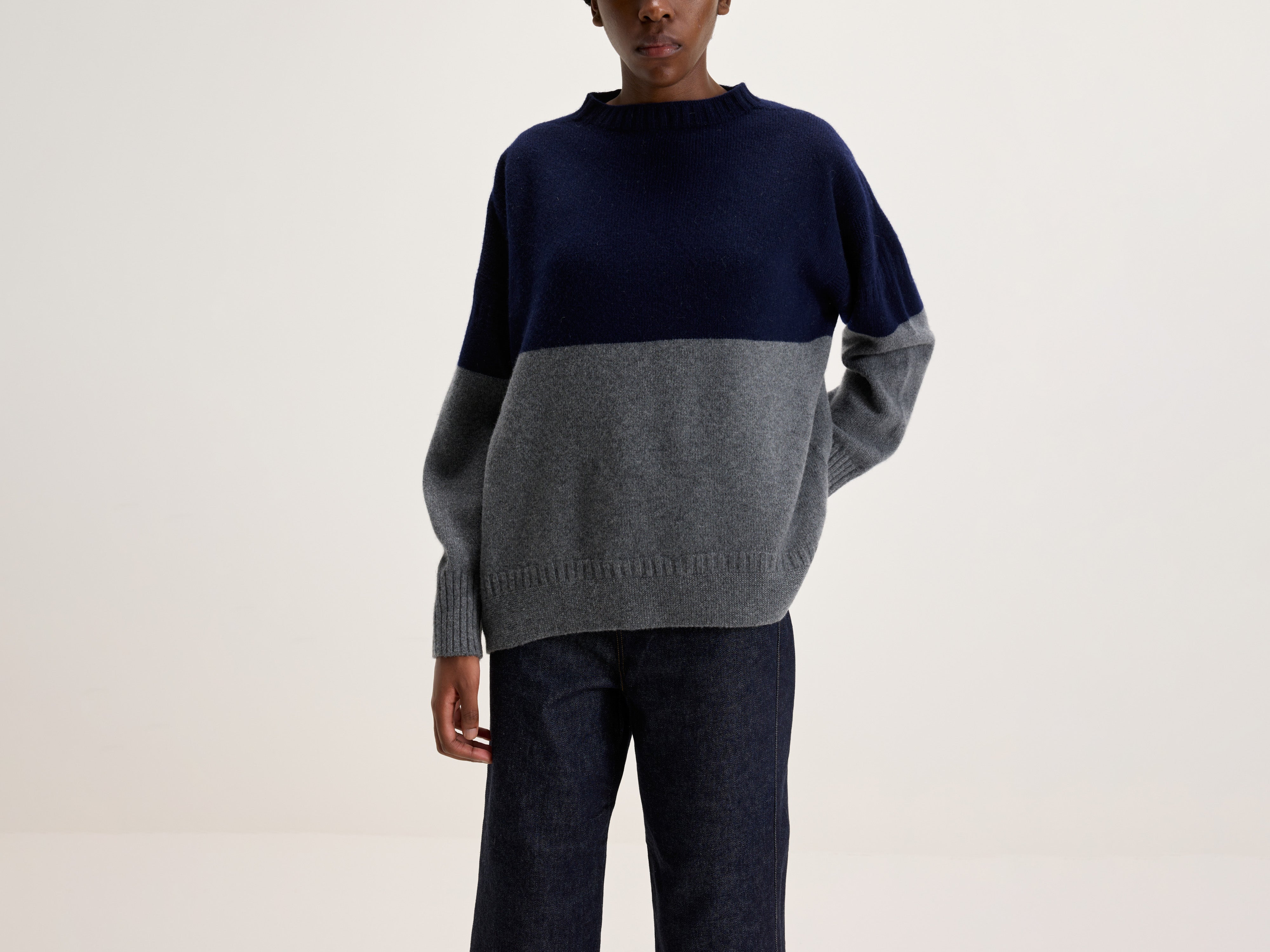 Heriot Mock Neck Sweater (242 / W / NAVY)