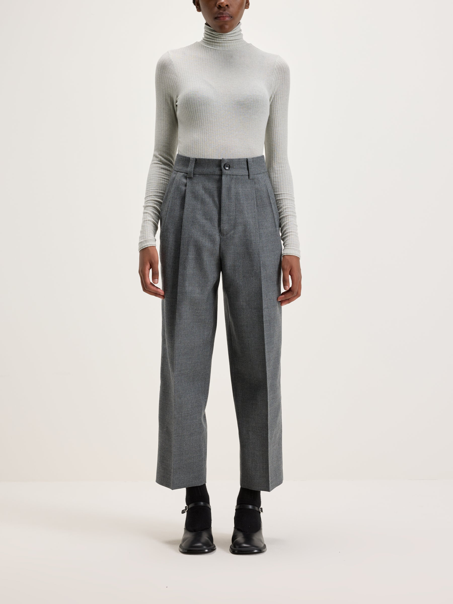 Port Rechte Broek Van Wol (242 / W / GREY)