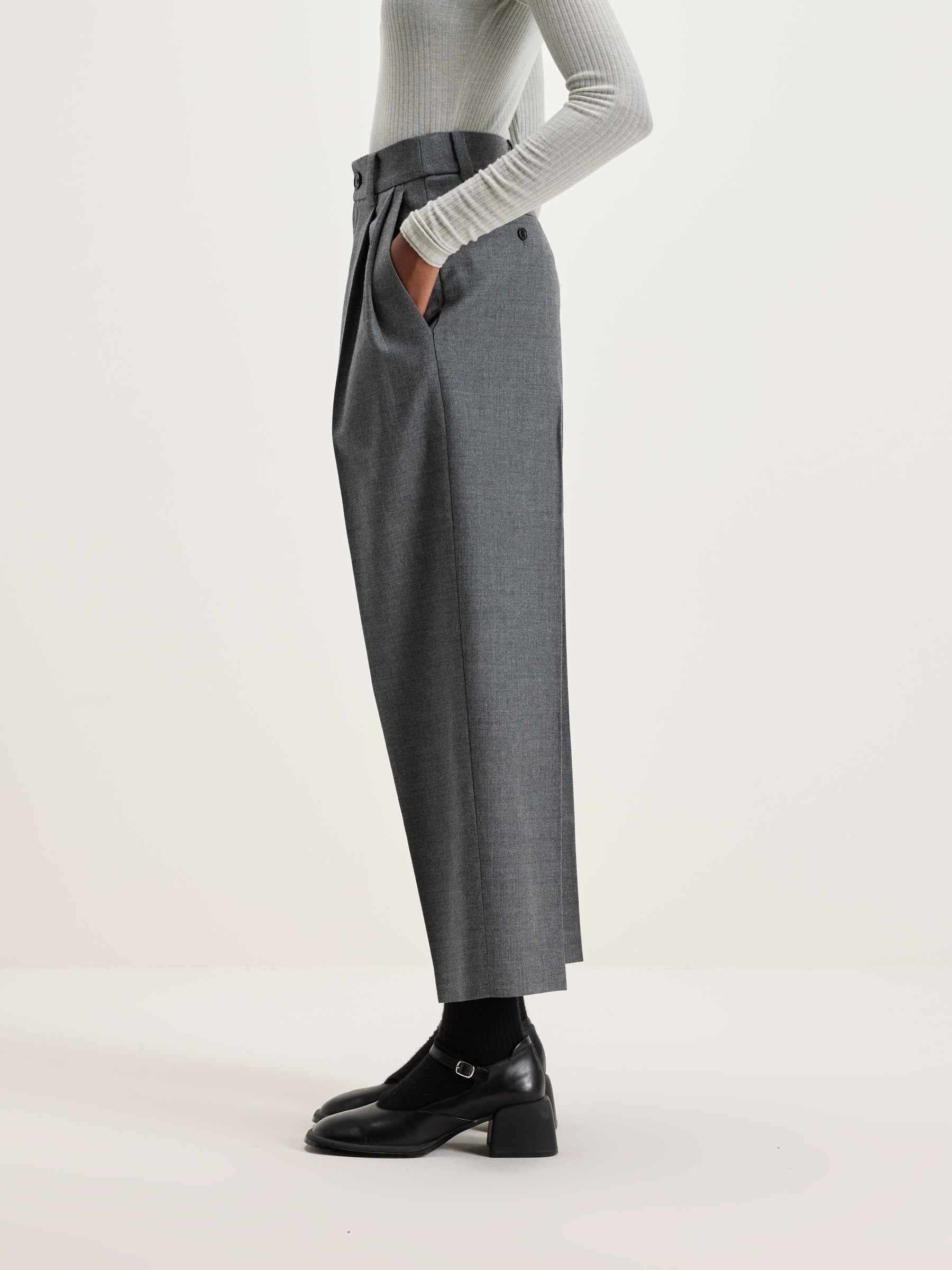 Port Rechte Broek Van Wol (242 / W / GREY)