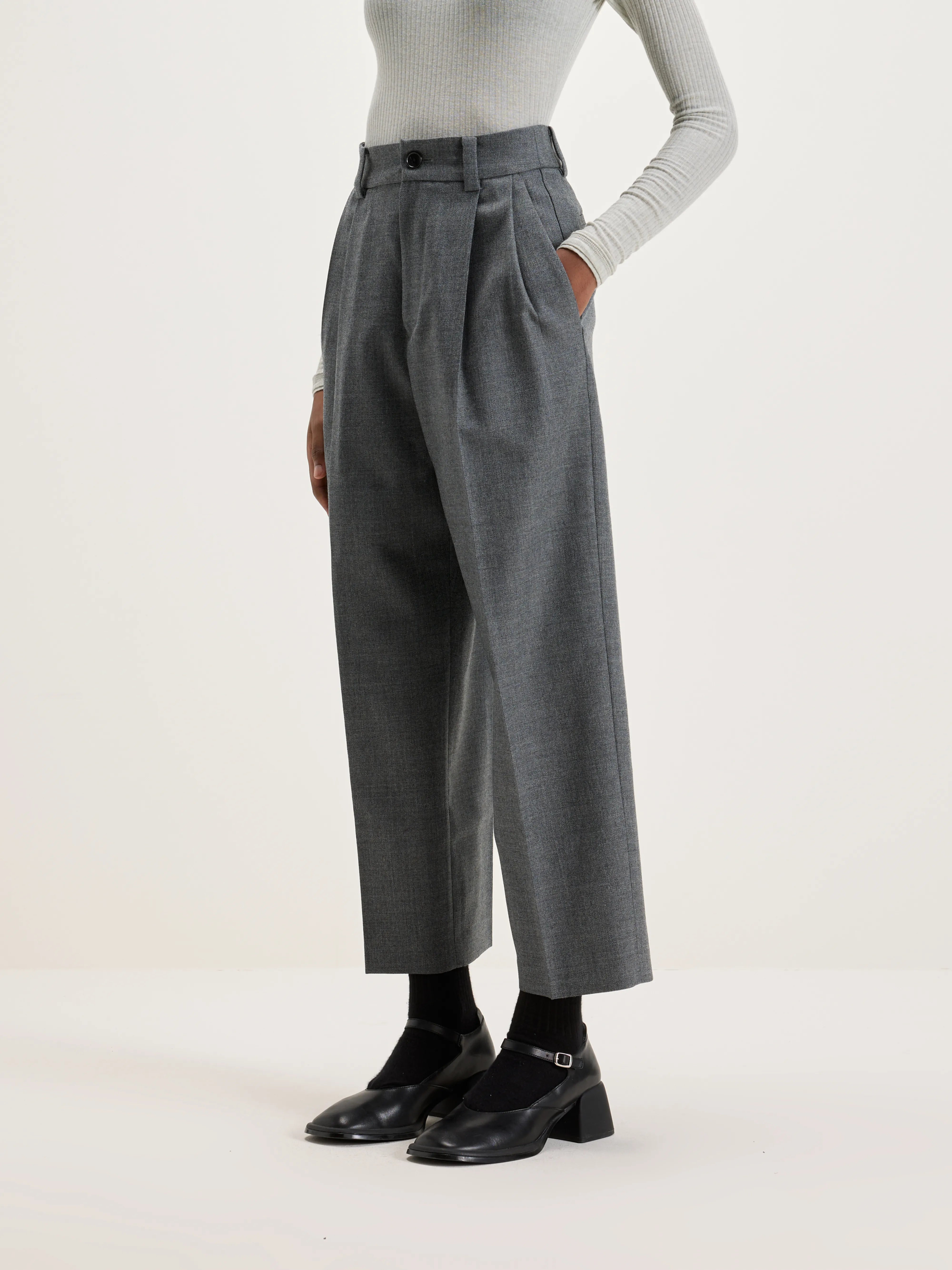 Pantalon Port Droit En Laine Pour Femme | Bellerose