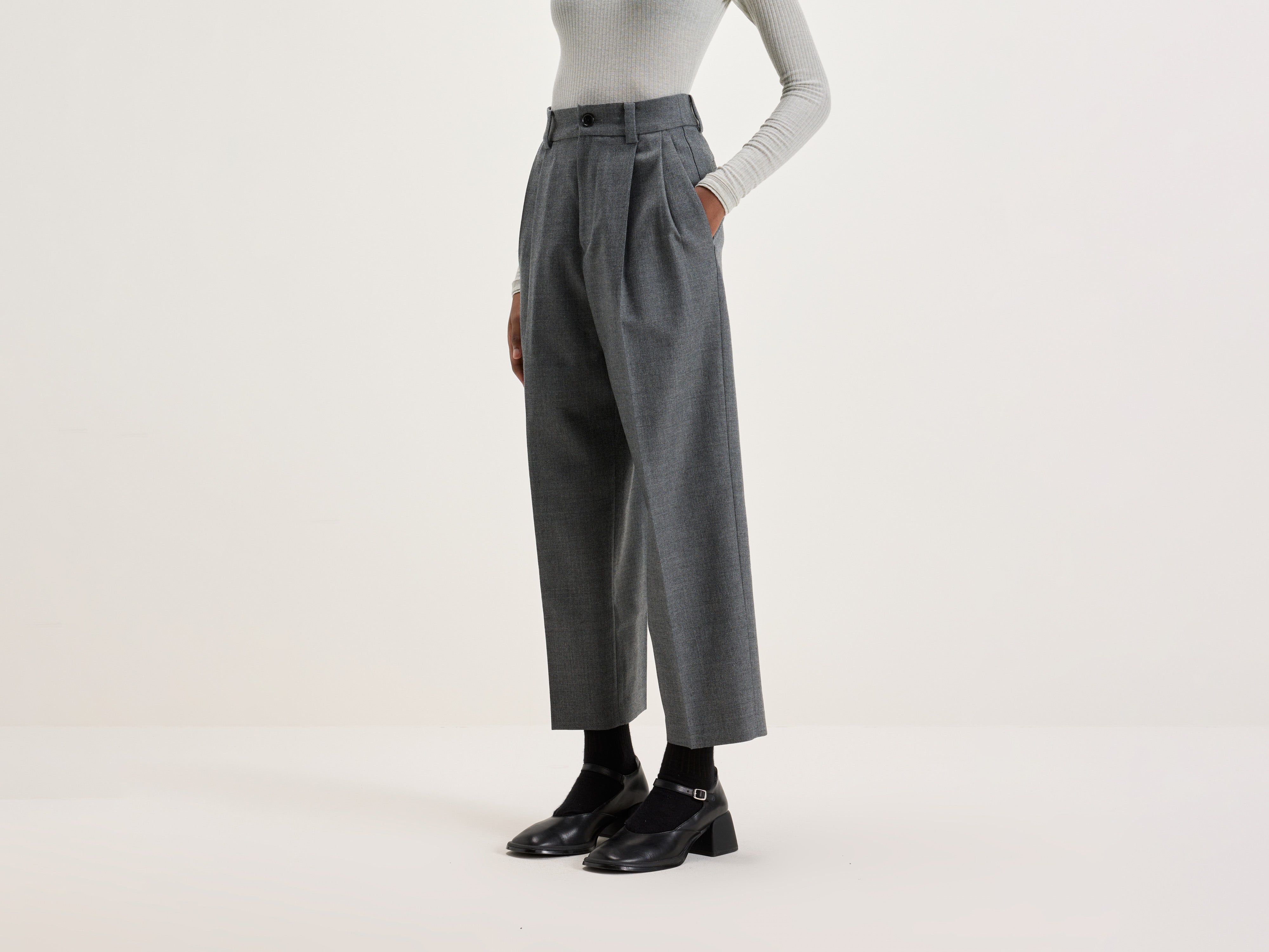 Port Rechte Broek Van Wol (242 / W / GREY)