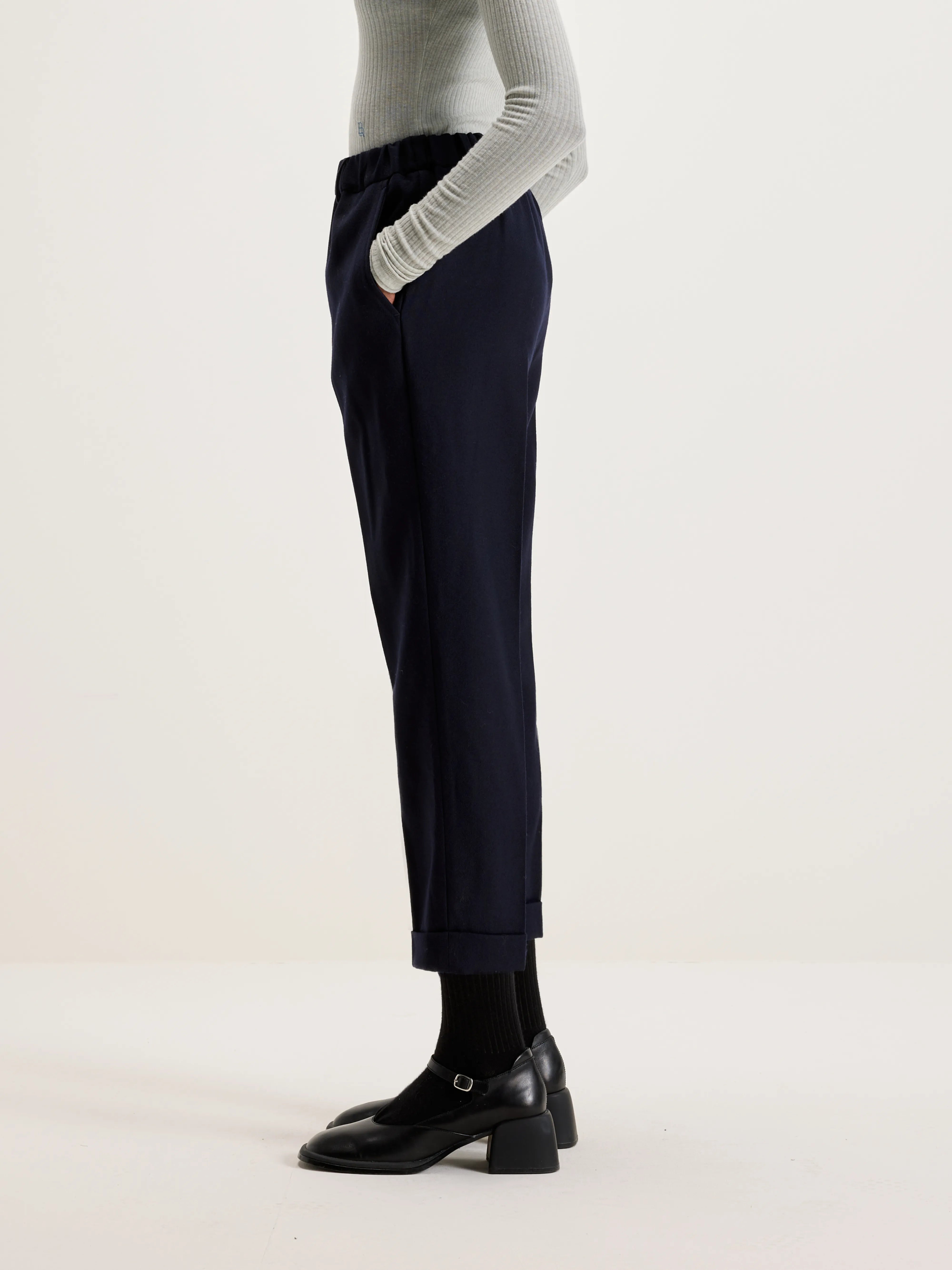 Robin Wool Pants  (242 / W / NAVY)