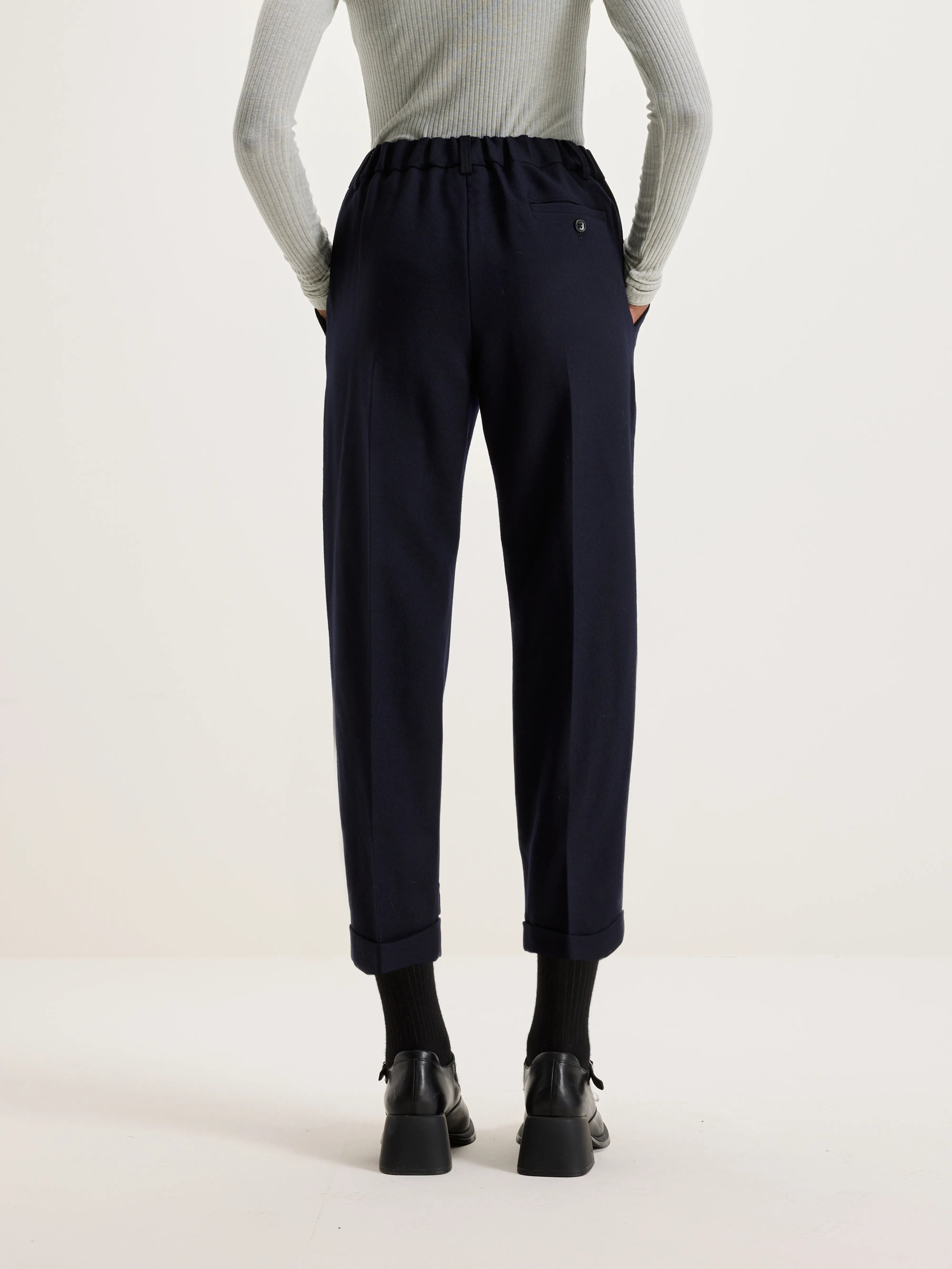 Robin Wool Pants  (242 / W / NAVY)