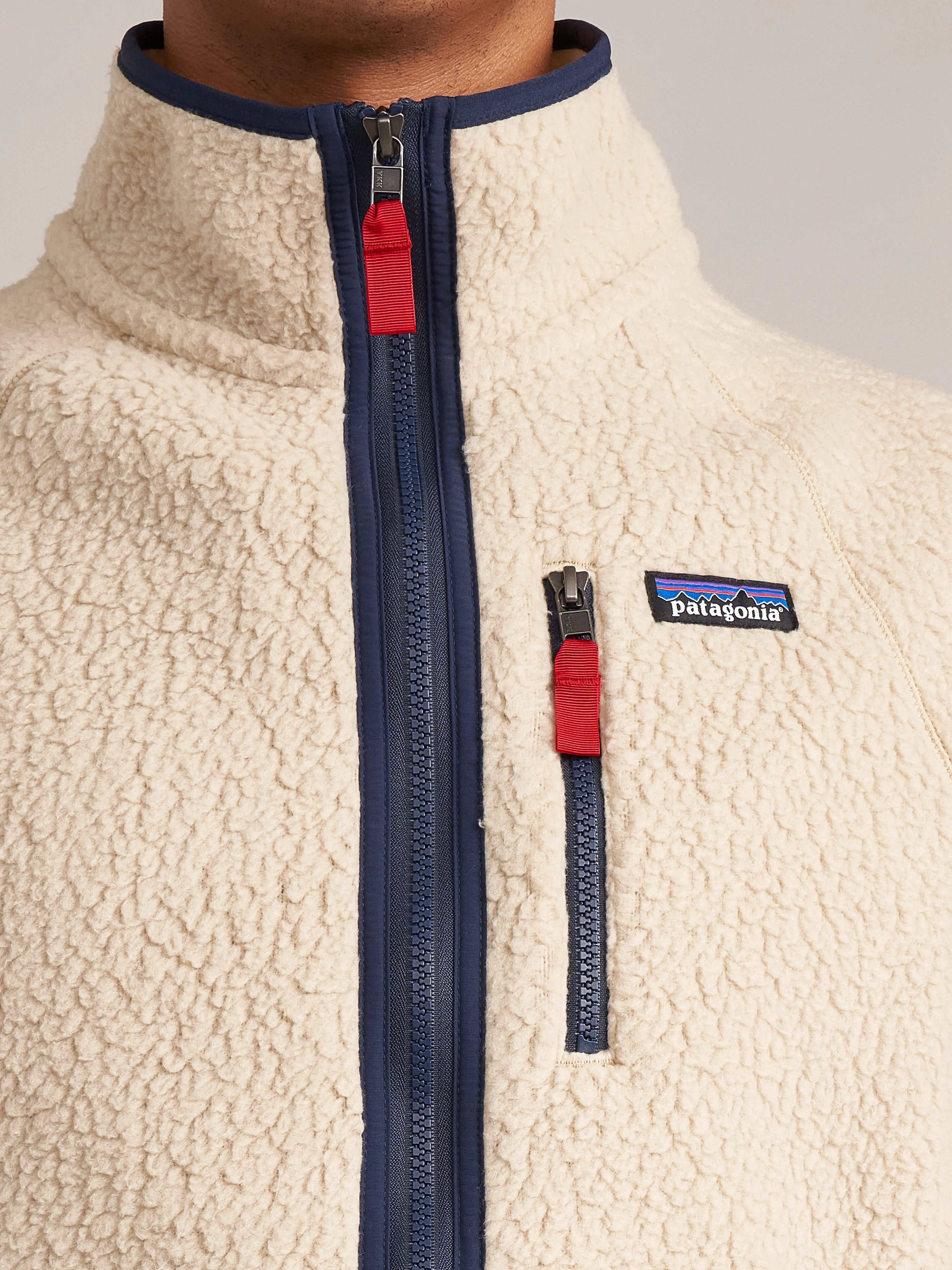 Retro Pile Fleece Jas voor Mannen (242 / M / BEIGE)