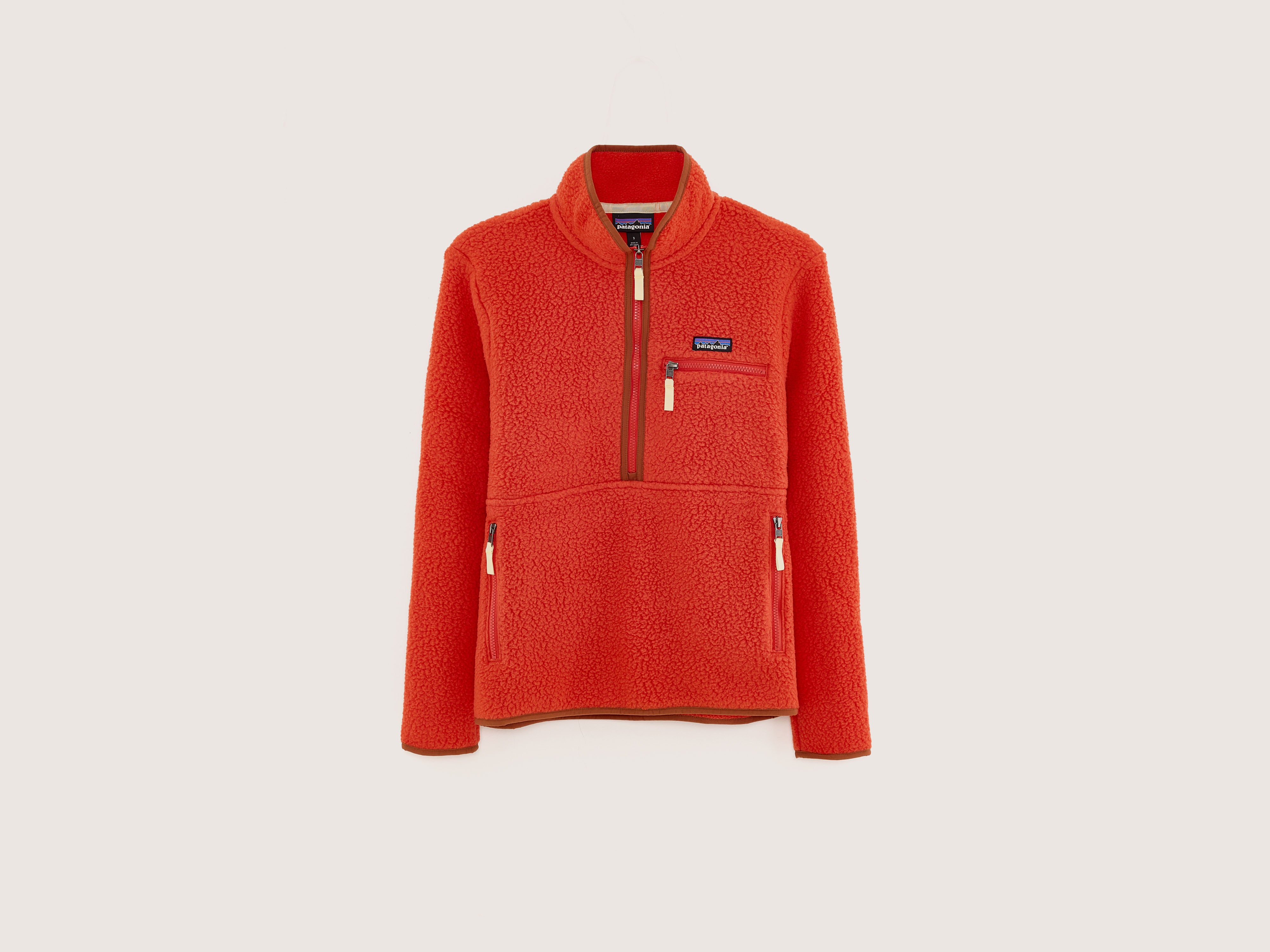 Women'S Retro Pile Fleece Marsupial Pullover (242 / W / RED)