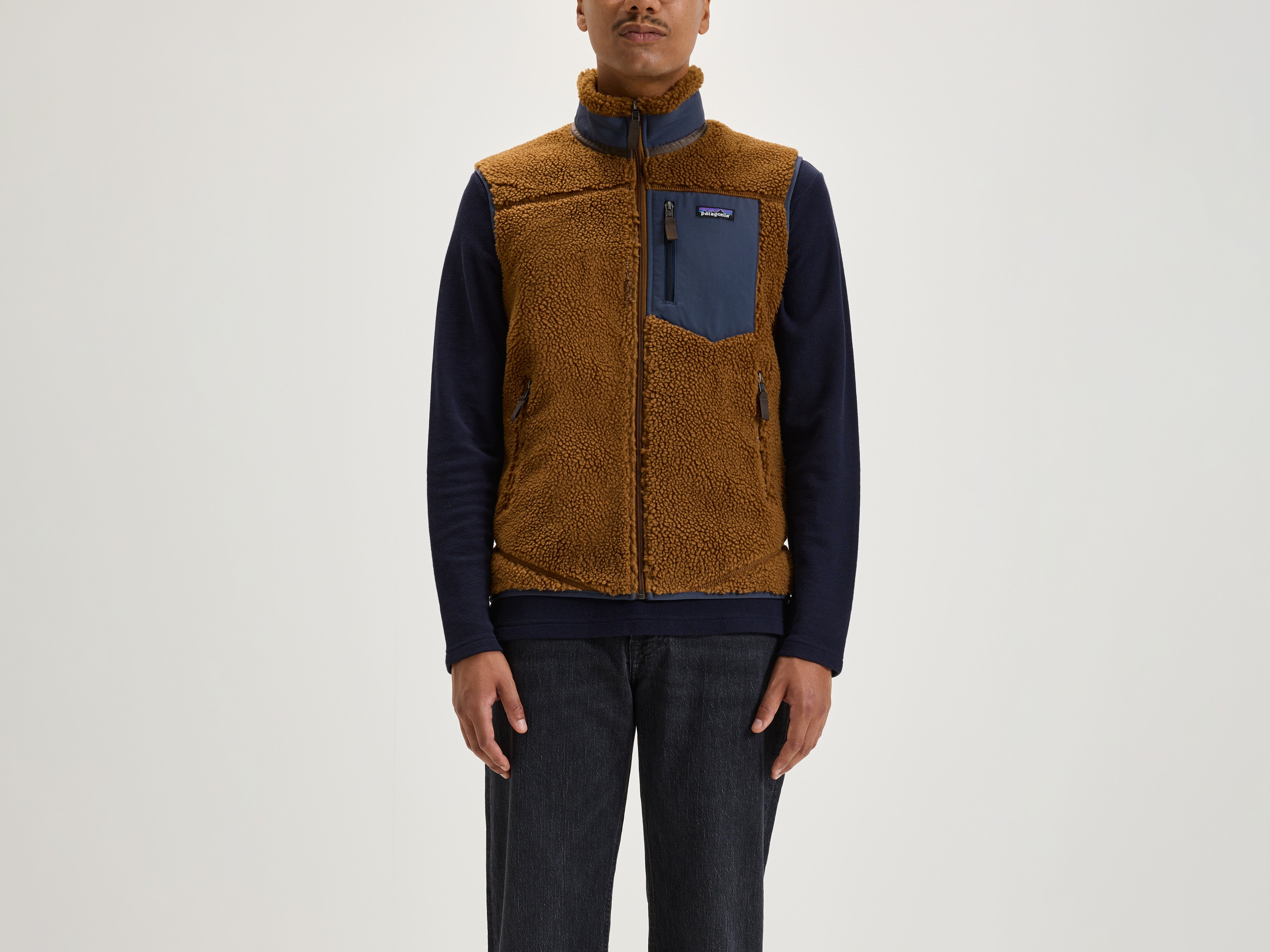 Klassiek Retro-X Fleece Vest voor Mannen (242 / M / BROWN)