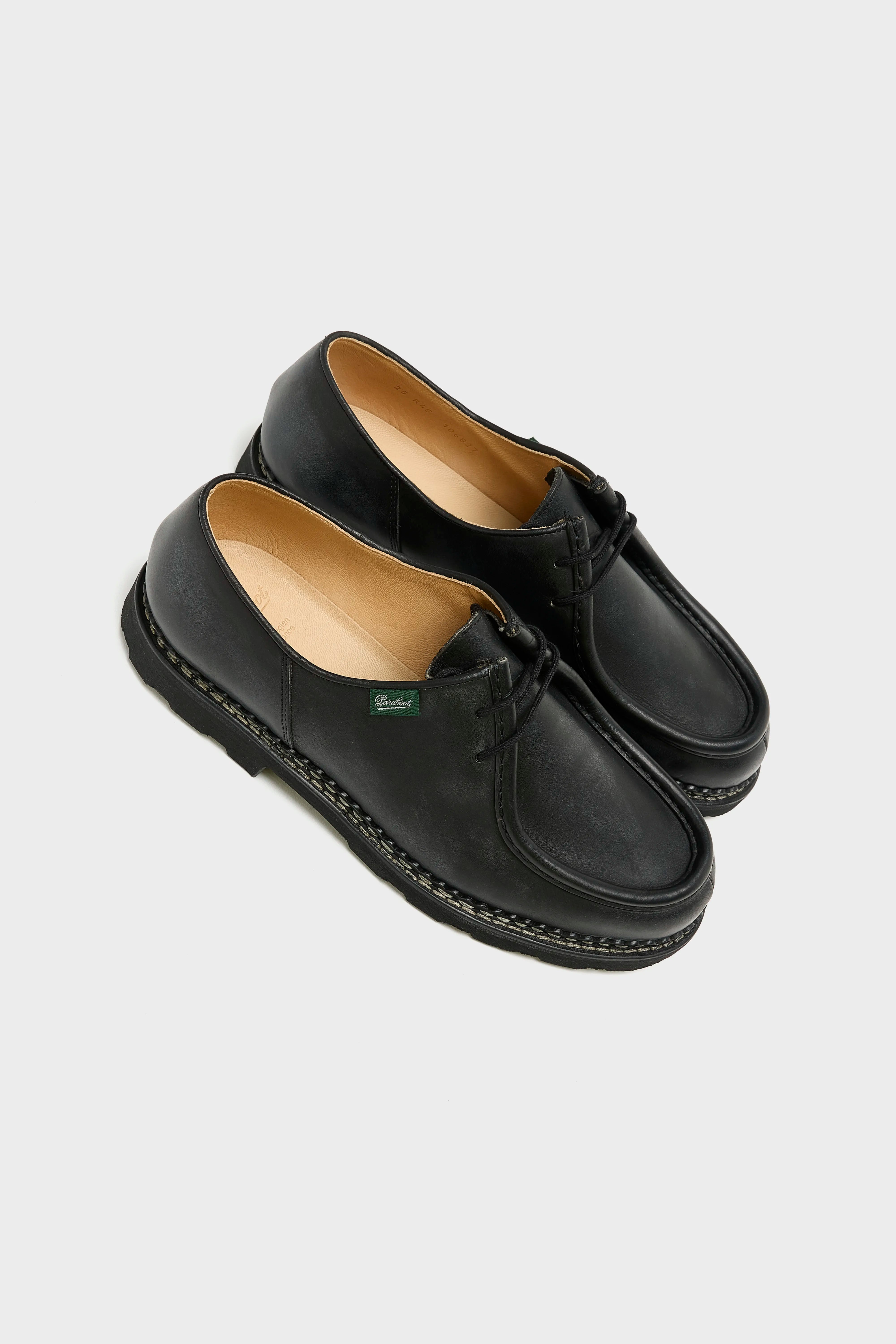 Michael Leather Derby Shoes for Men (252 / M / BLACK)
