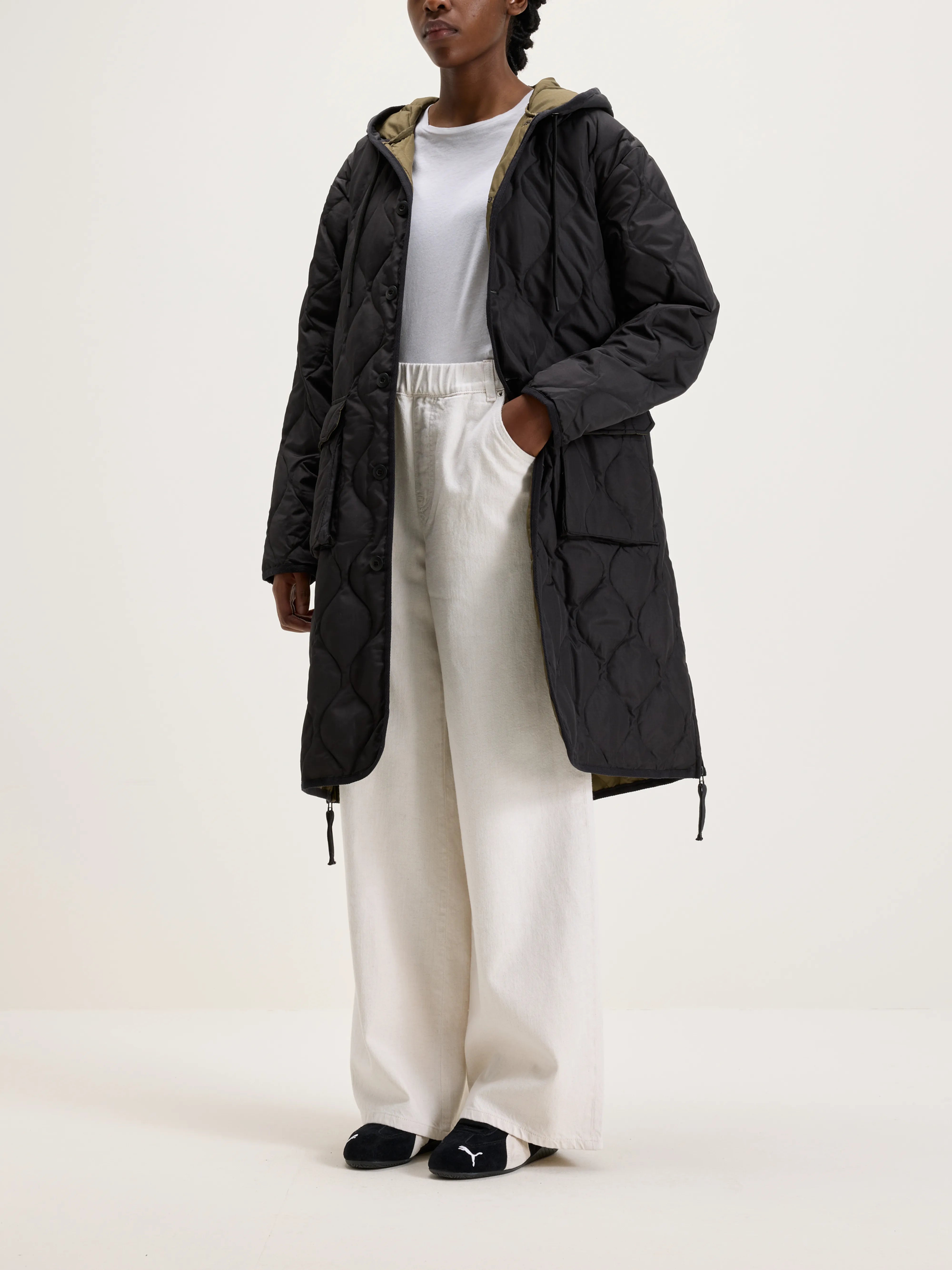 Long Military Hooded Down Coat For Women | Bellerose