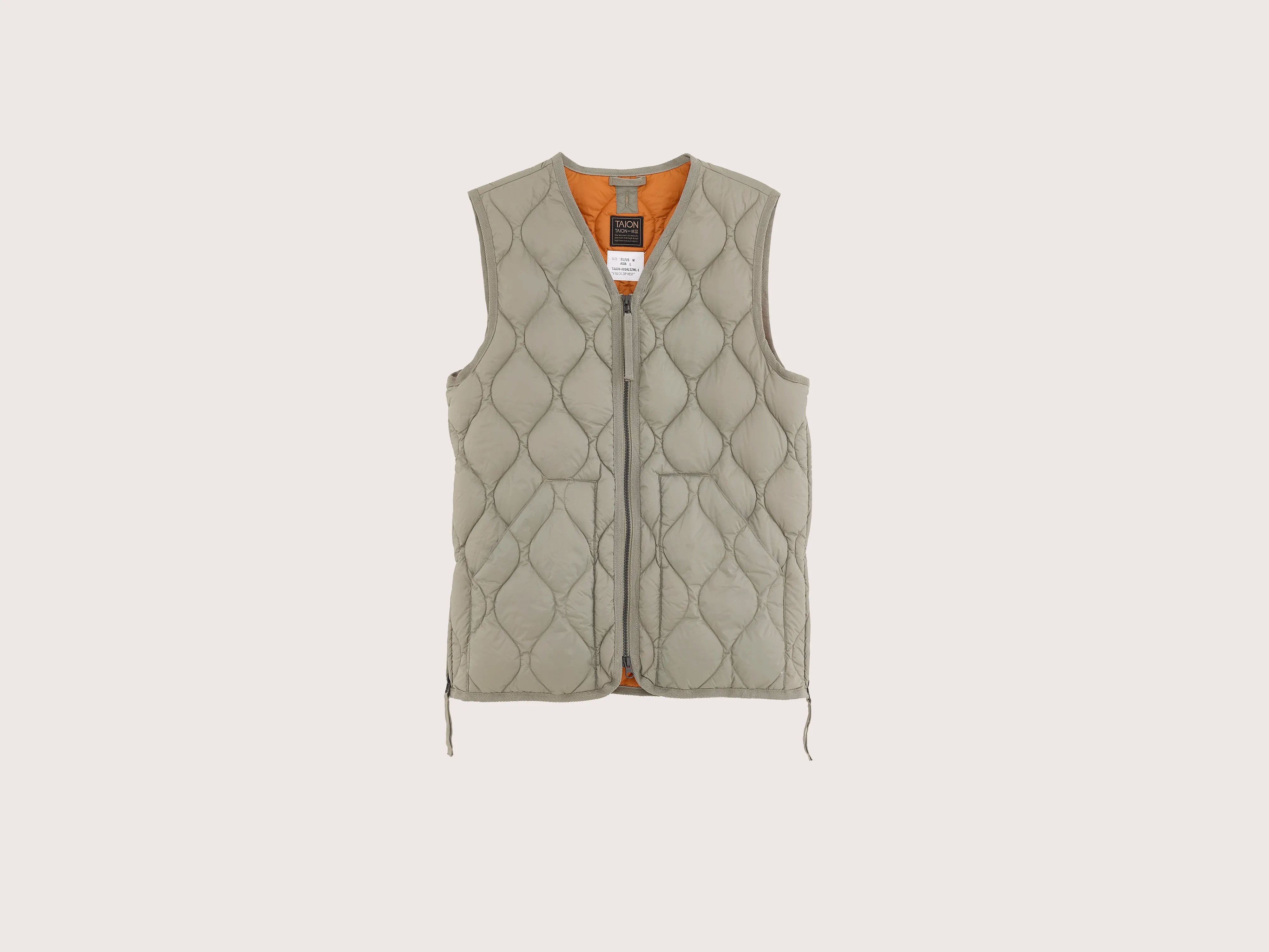 Gilet col V en duvet (242 / W / GREEN)