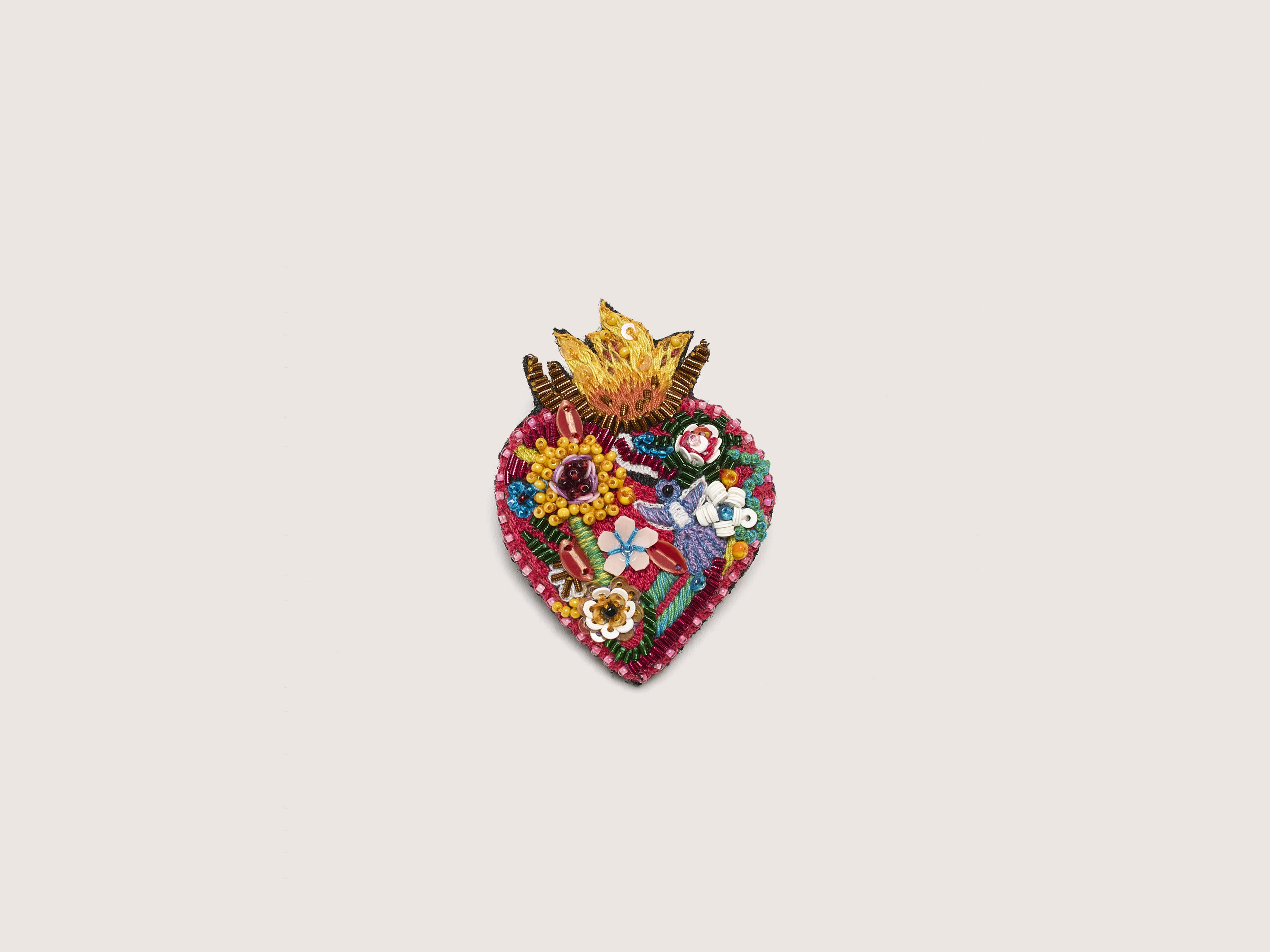 Flaming Heart Brooch (242 / W / MULTICOLOR)