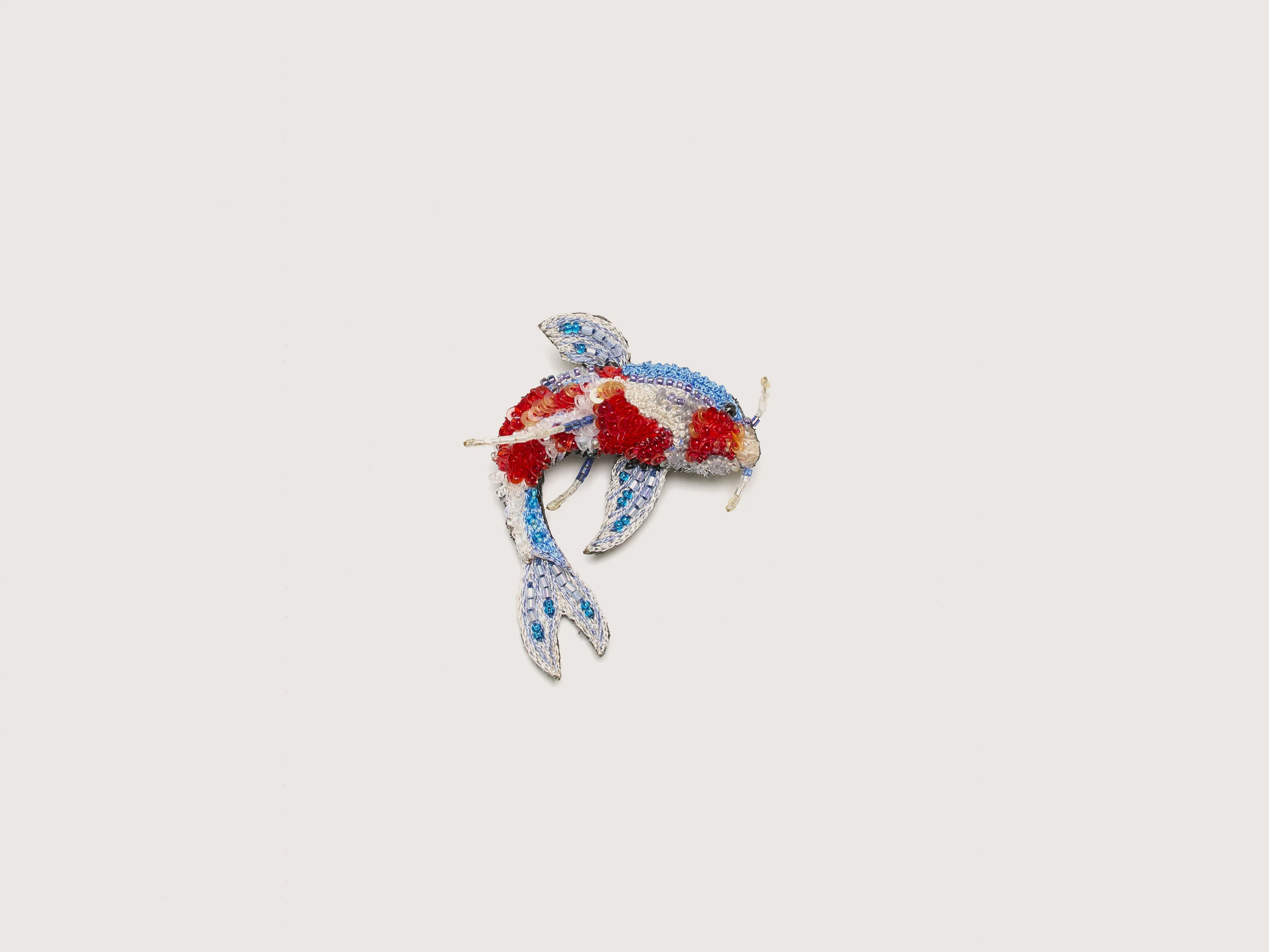 Kohaku Koi Fish Broche (242 / W / BLUE)